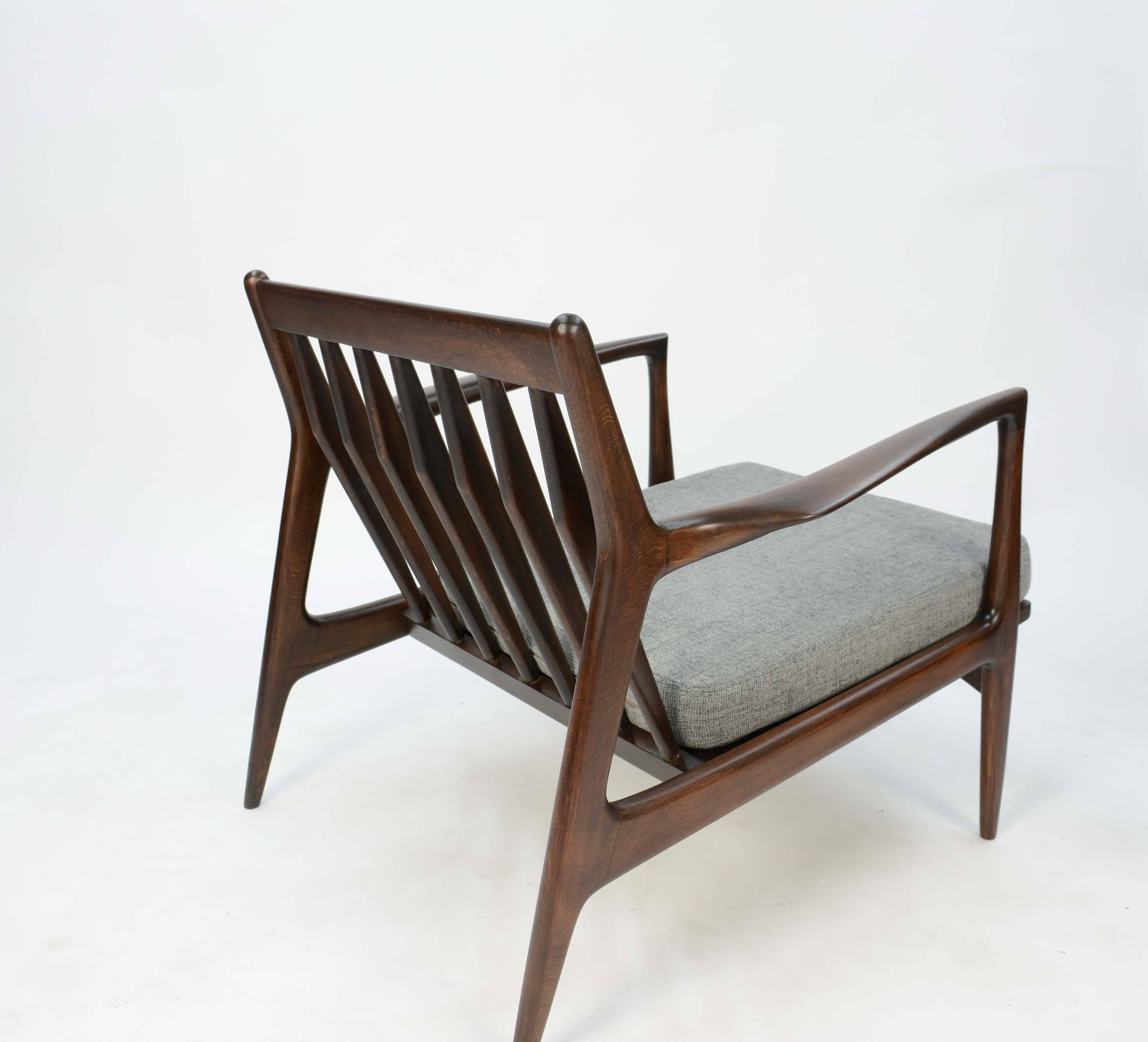 Wood Ib Kofod- Larsen Club Chair and Ottoman for Selig of Denmark