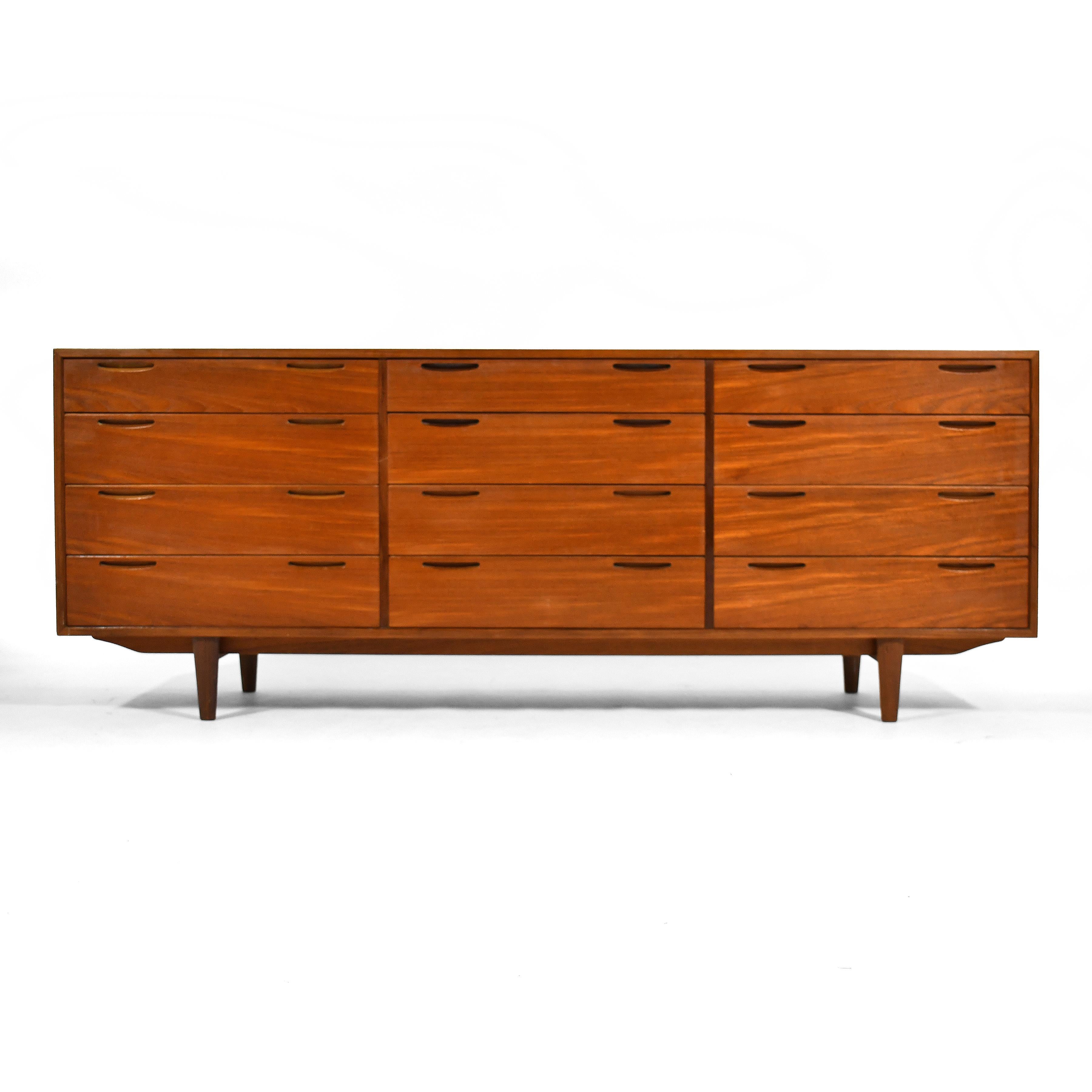 Scandinavian Modern Ib Kofod-Larsen 12 Drawer Cabinet For Sale