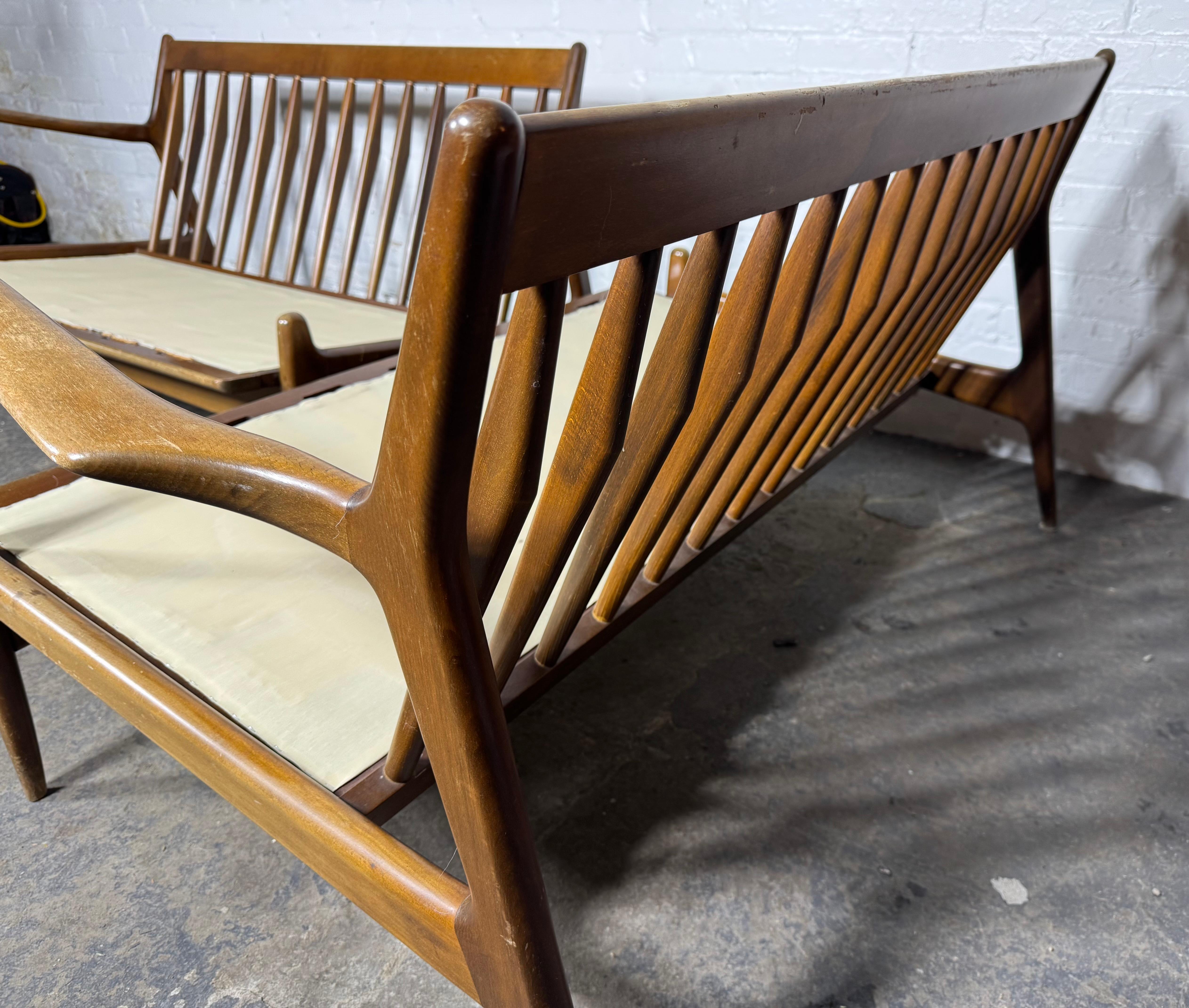 Tissu Ib Kofod-Larsen Canapé 2 pièces 4 places  Selig... Classic Modernity,  DANEMARK en vente