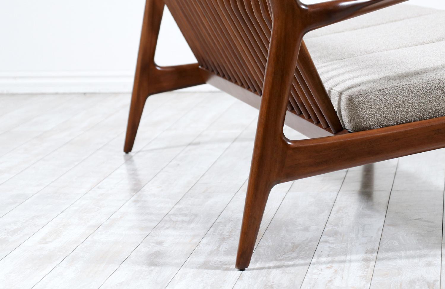 Wood Ib Kofod-Larsen 3-Seater Sculpted Sofa for Selig