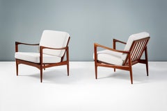 Ib Kofod-Larsen Afromosia Teak Candidate Lounge Chairs, circa 1960