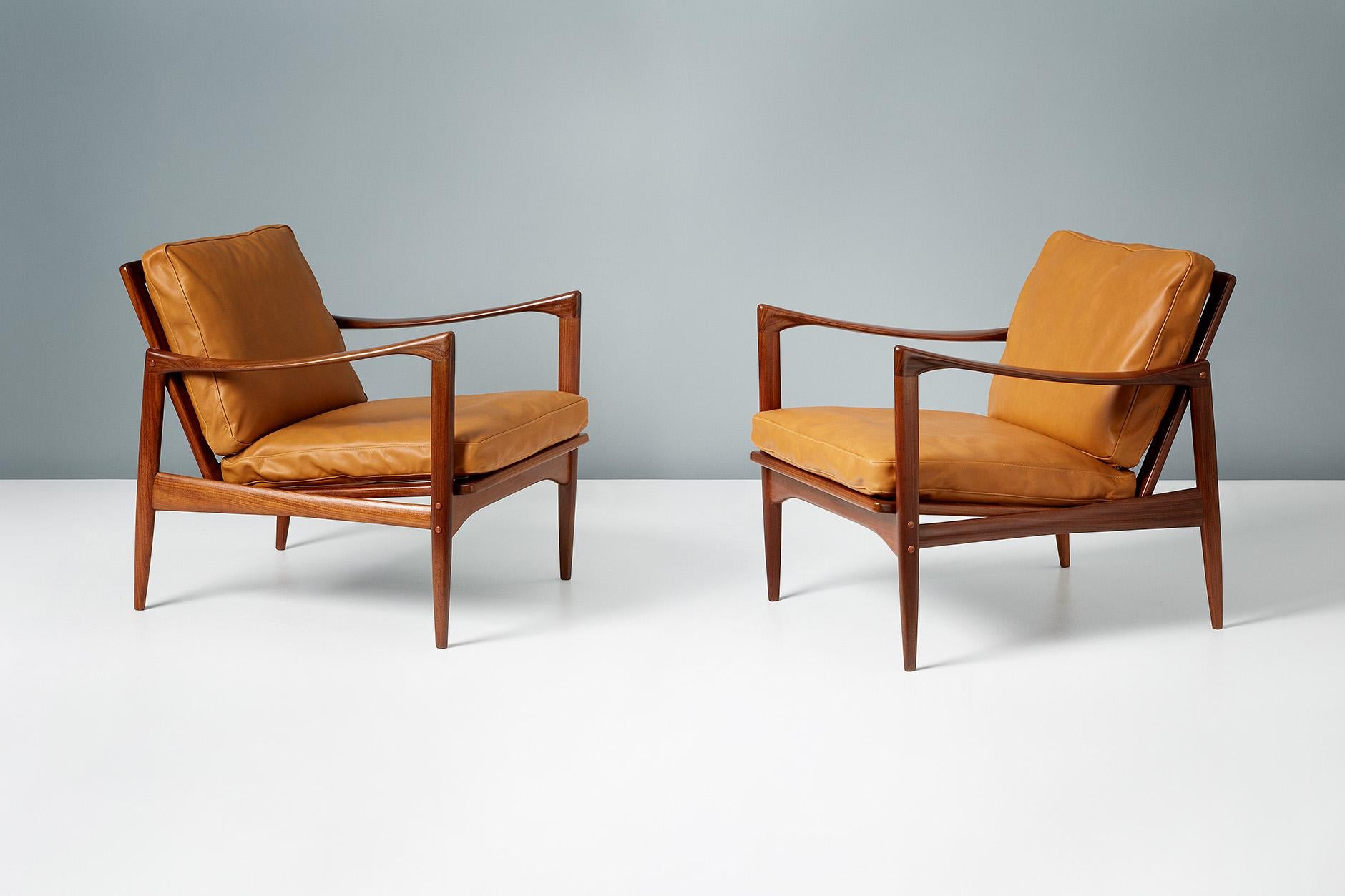 Ib Kofod-Larsen Afromosia Teak Candidate Lounge Chairs, circa 1960 2