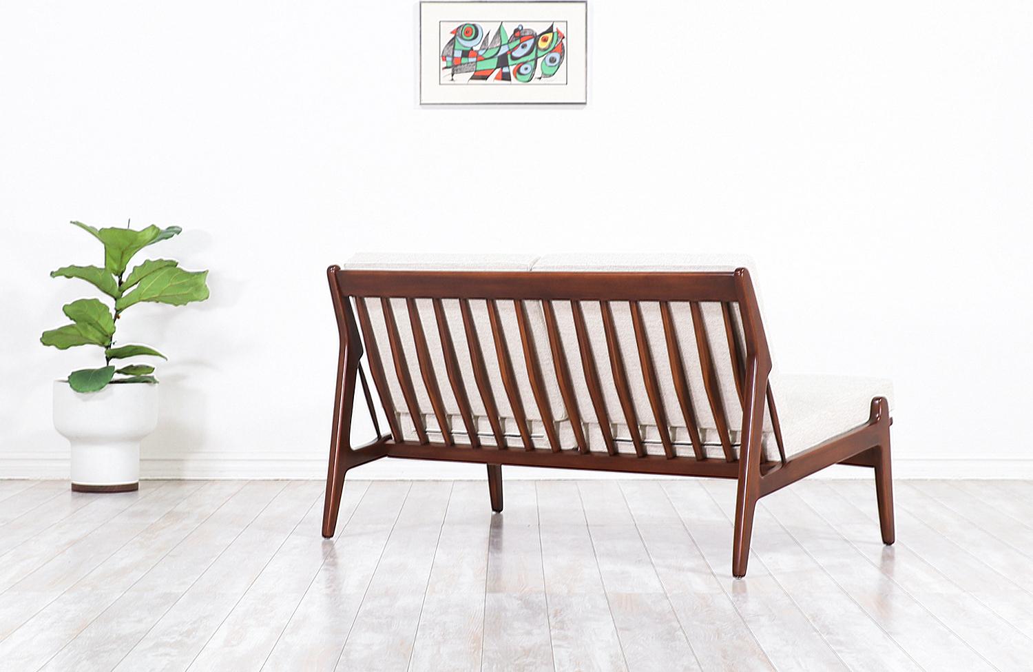 Mid-Century Modern Ib Kofod-Larsen Armless Love Seat Sofa for Selig