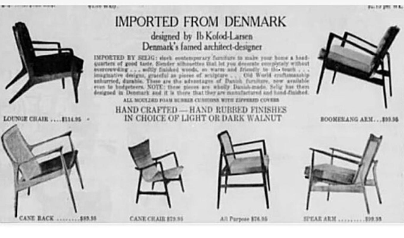 Ib Kofod-Larsen attr. Easychair with Cane early 1950s. For Sale 8