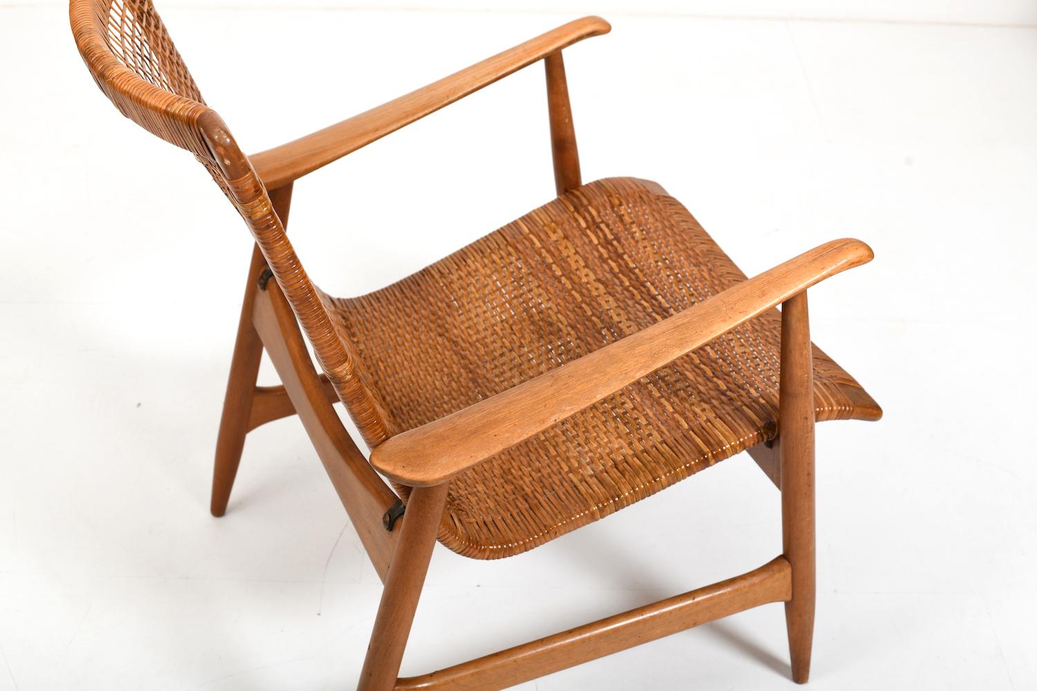 Ib Kofod-Larsen attr. Easychair with Cane early 1950s. For Sale 1
