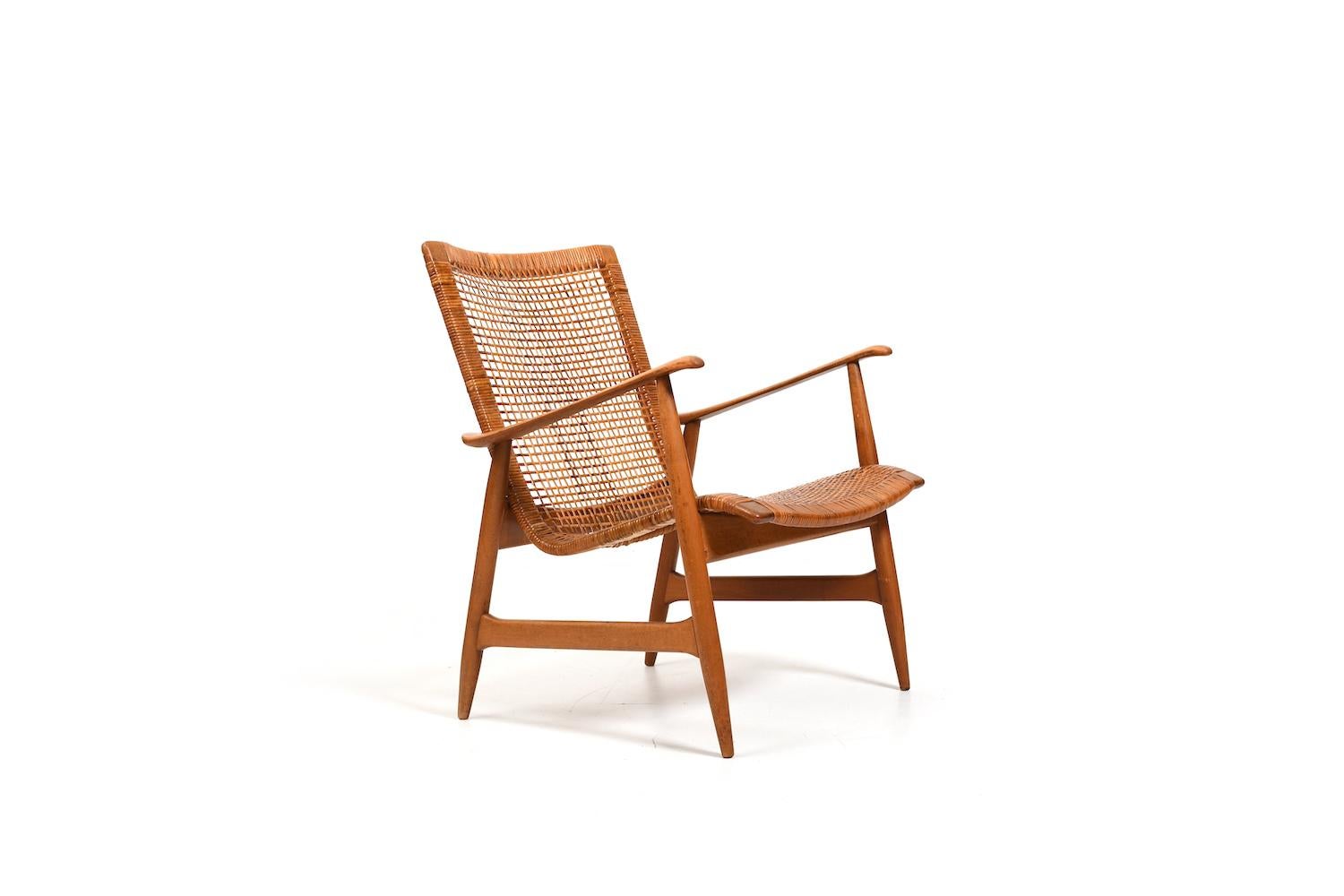 Ib Kofod-Larsen attr. Easychair with Cane early 1950s. For Sale 2