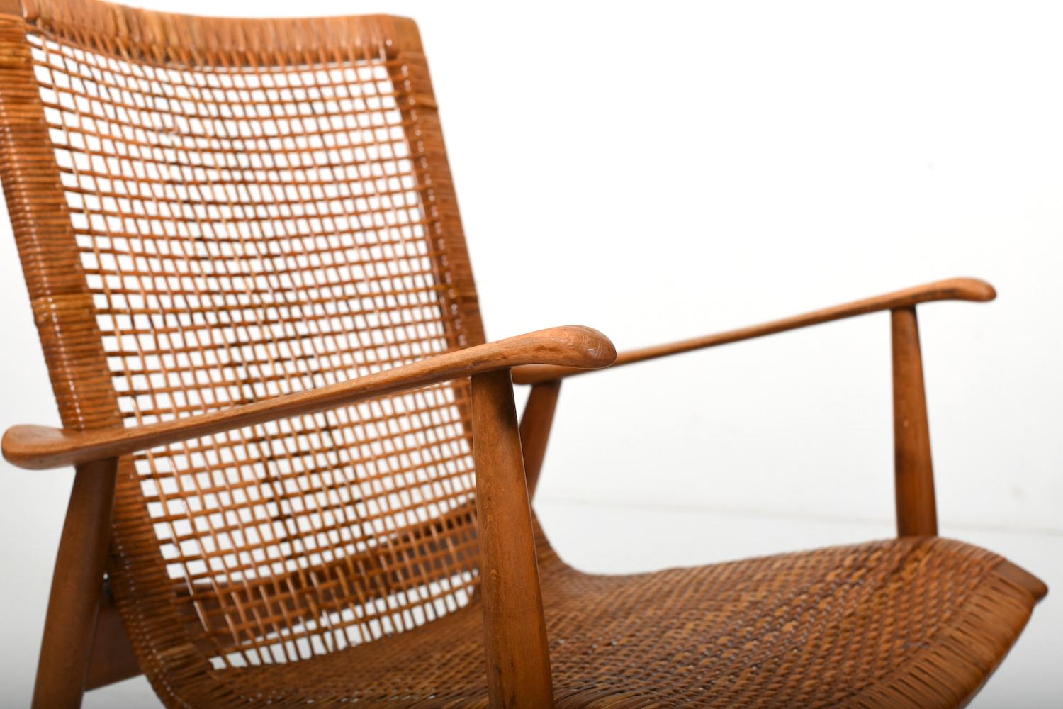 Ib Kofod-Larsen attr. Easychair with Cane early 1950s. For Sale 3