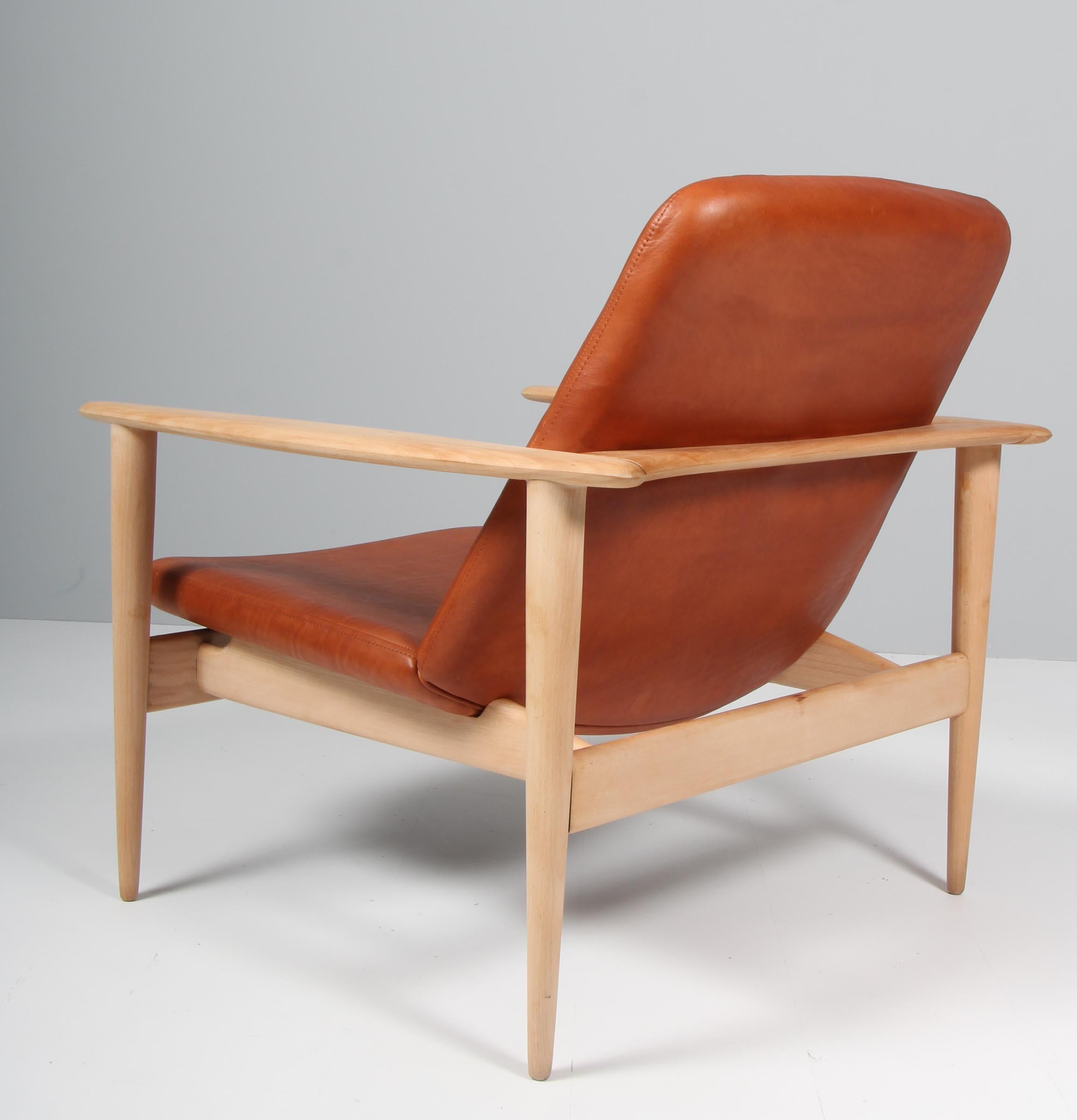 Leather Ib Kofod-Larsen Attributed, Lounge Chair