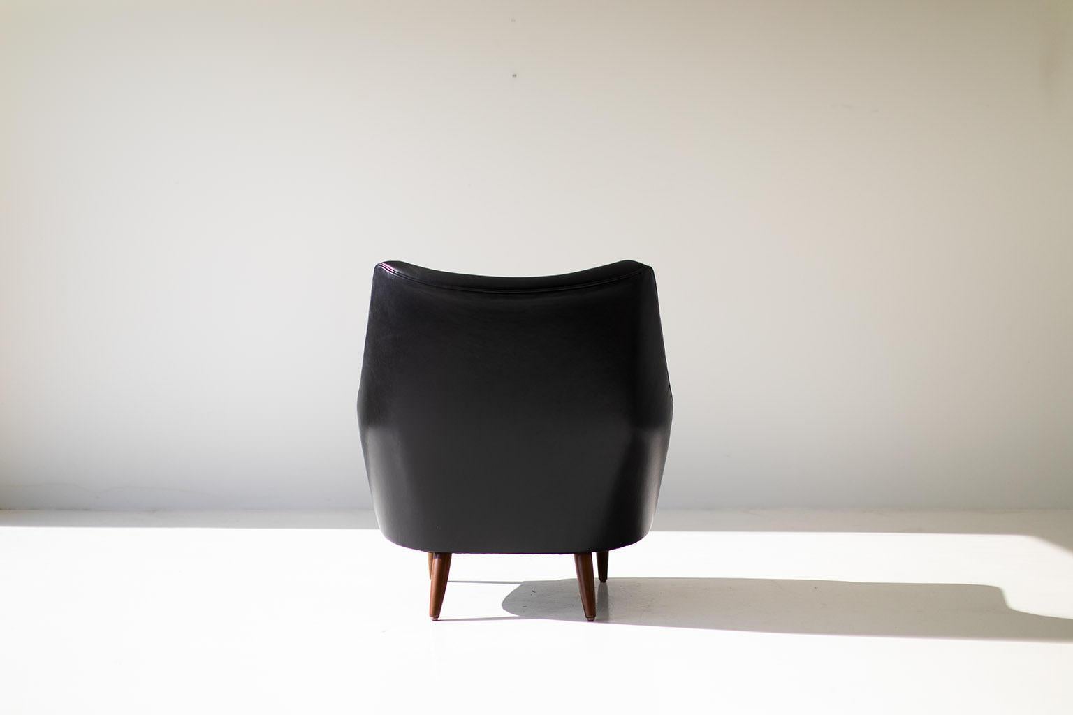 Leather Hans Olsen Lounge Chair for Chr. Sorensen & Co.