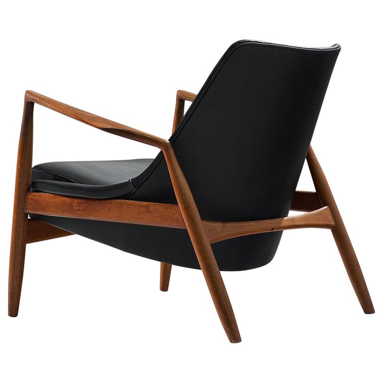 Ib Kofod-Larsen Black Leather Seal Chair in Teak For Sale at 1stDibs |  kofod larsen chair, ib kofod larsen seal chair, ib kofod larsen chair