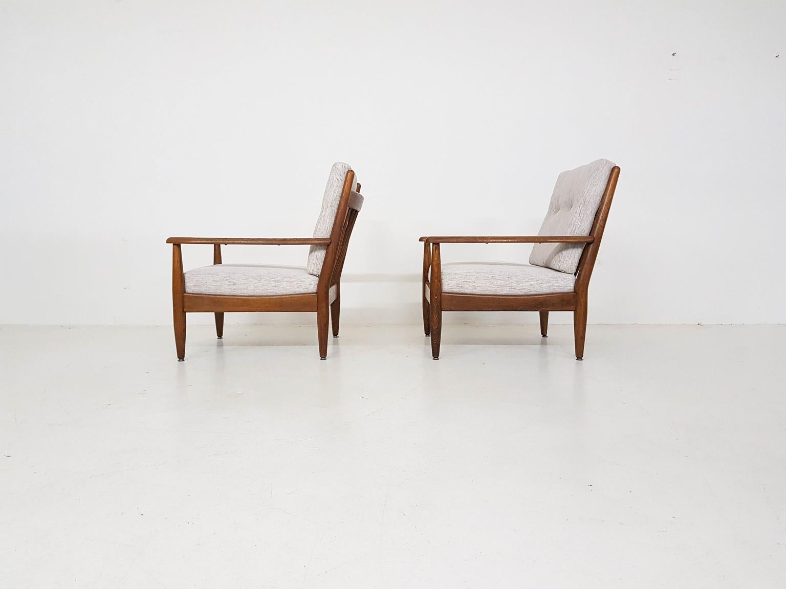 Ib Kofod-Larsen & Bovenkamp Attributed Lounge Chairs in Oak, Dutch Design, 1960s In Good Condition In Amsterdam, NL