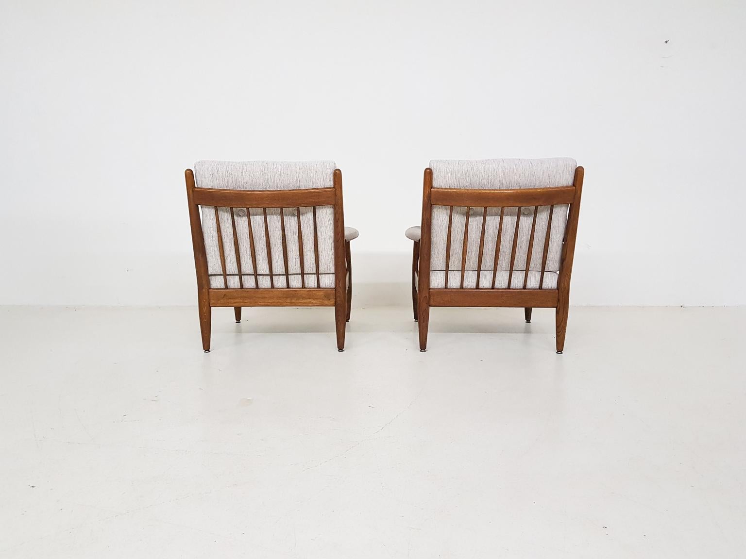 20th Century Ib Kofod-Larsen & Bovenkamp Attributed Lounge Chairs in Oak, Dutch Design, 1960s