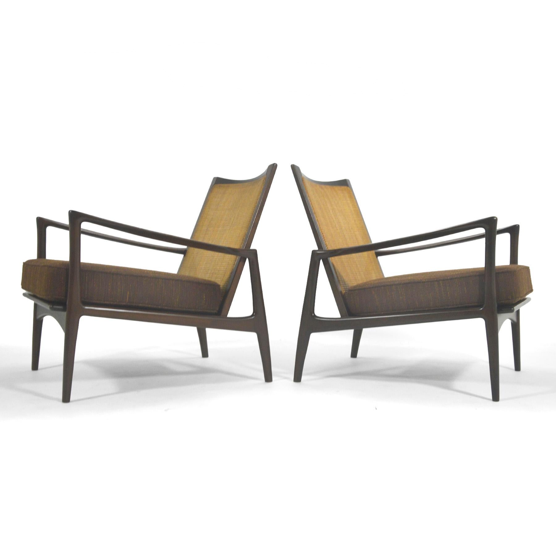 Ib Kofod-Larsen Cane-Back Lounge Chair Pair For Sale 4