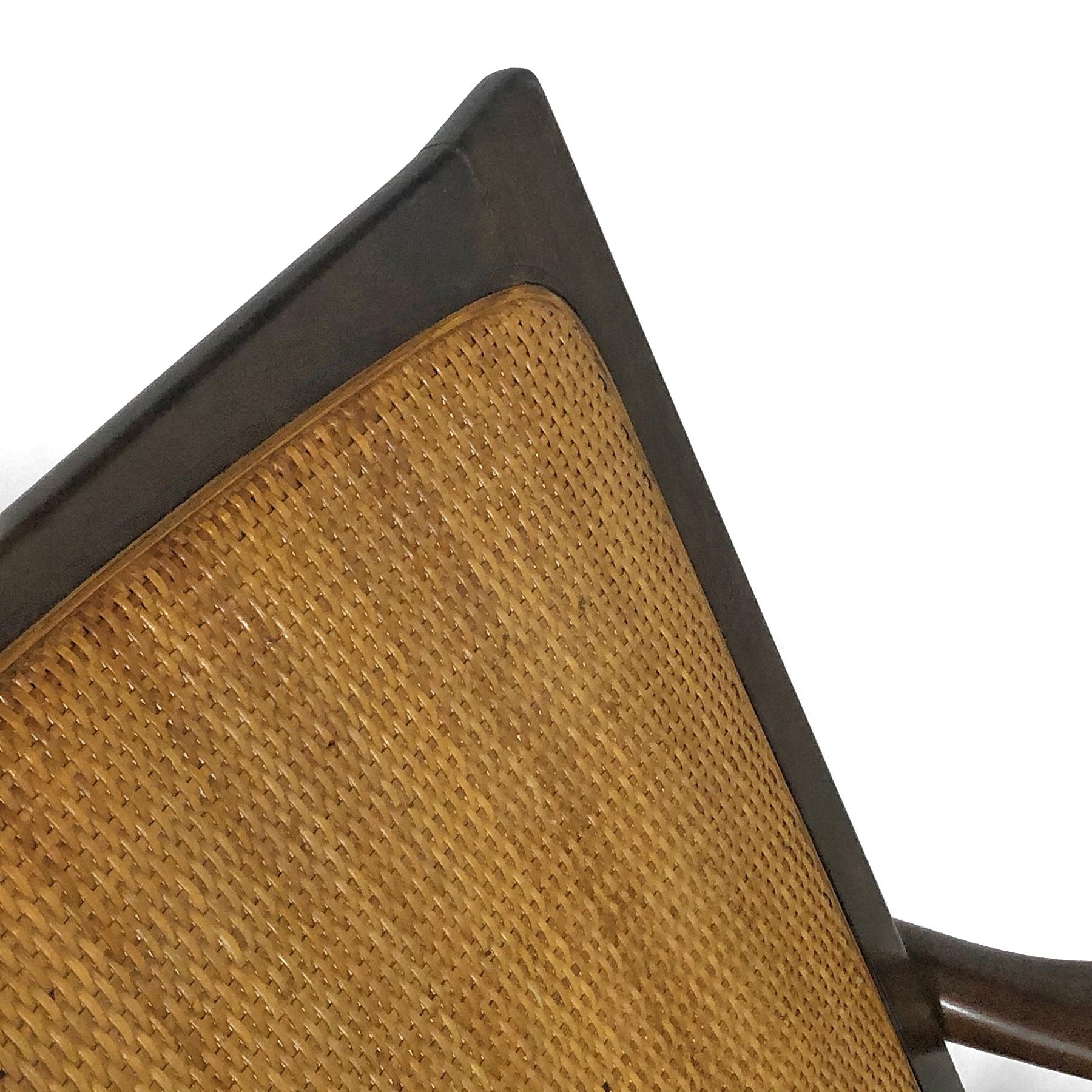Ib Kofod-Larsen Cane-Back Lounge Chair Pair For Sale 1