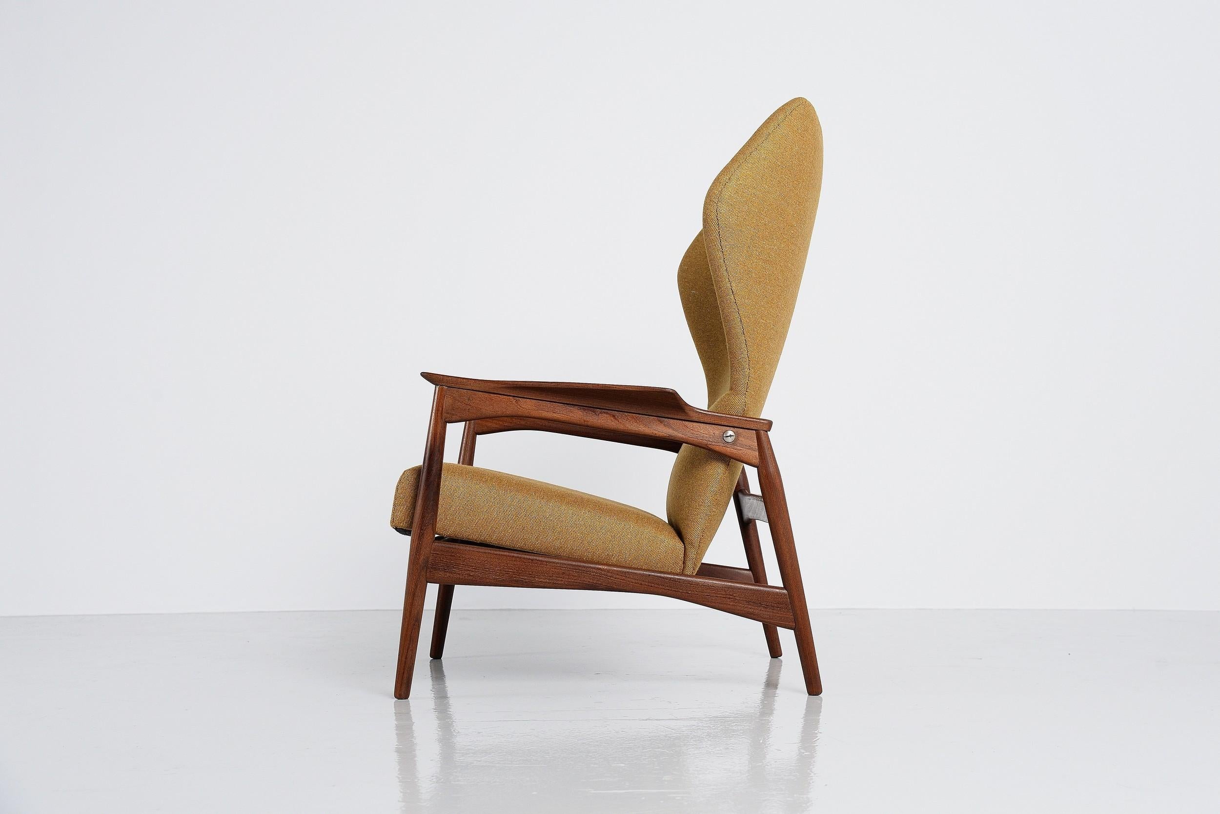 Mid-20th Century Ib Kofod Larsen Carlo Gahrn Lounge Chair, Denmark, 1954