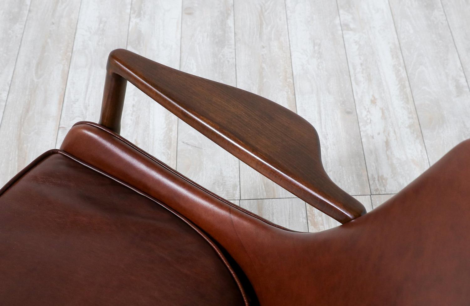 Expertly Restored - Ib Kofod-Larsen Cognac Leather Lounge Chair for Selig 1