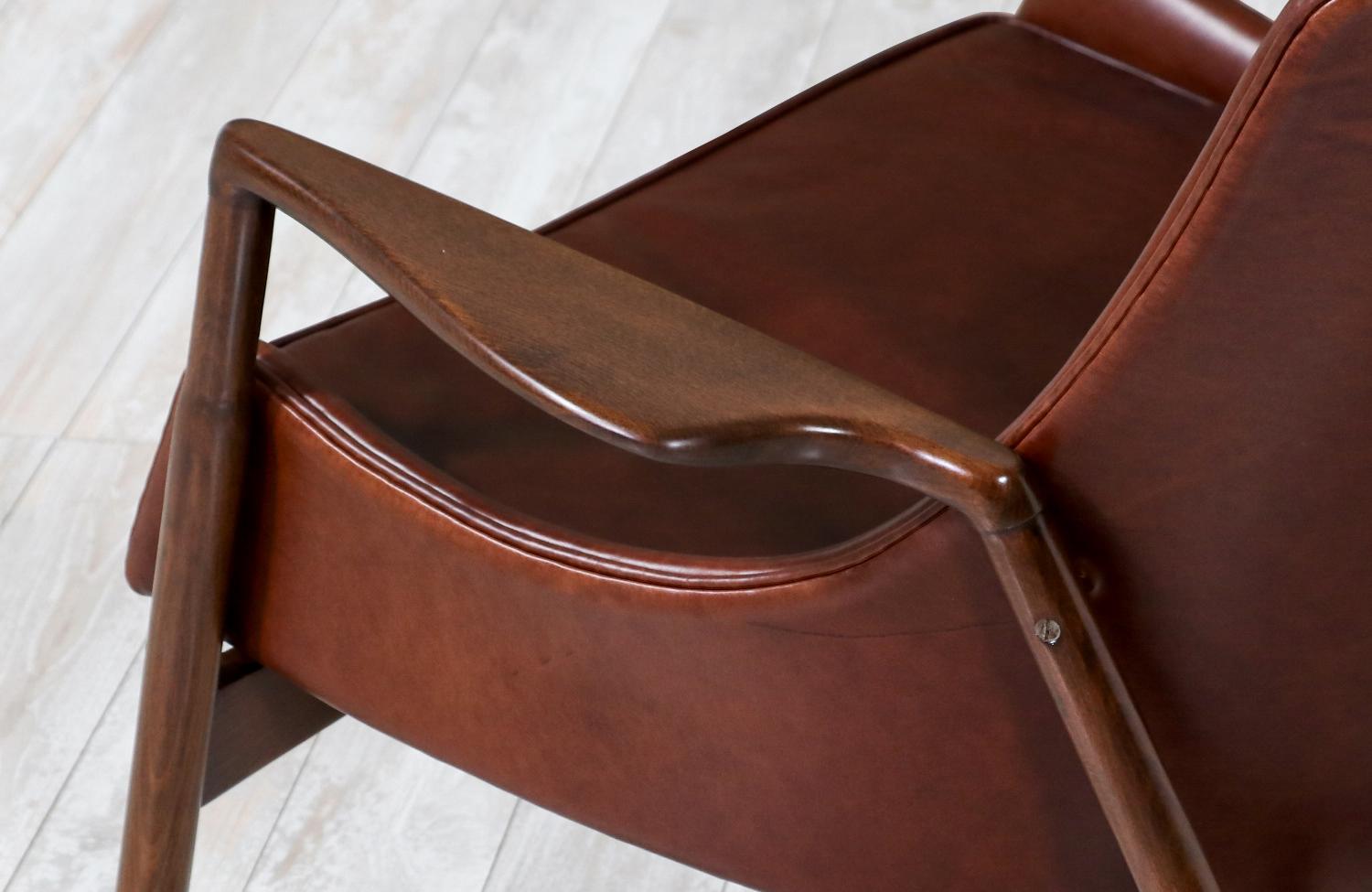 Expertly Restored - Ib Kofod-Larsen Cognac Leather Lounge Chair for Selig 3