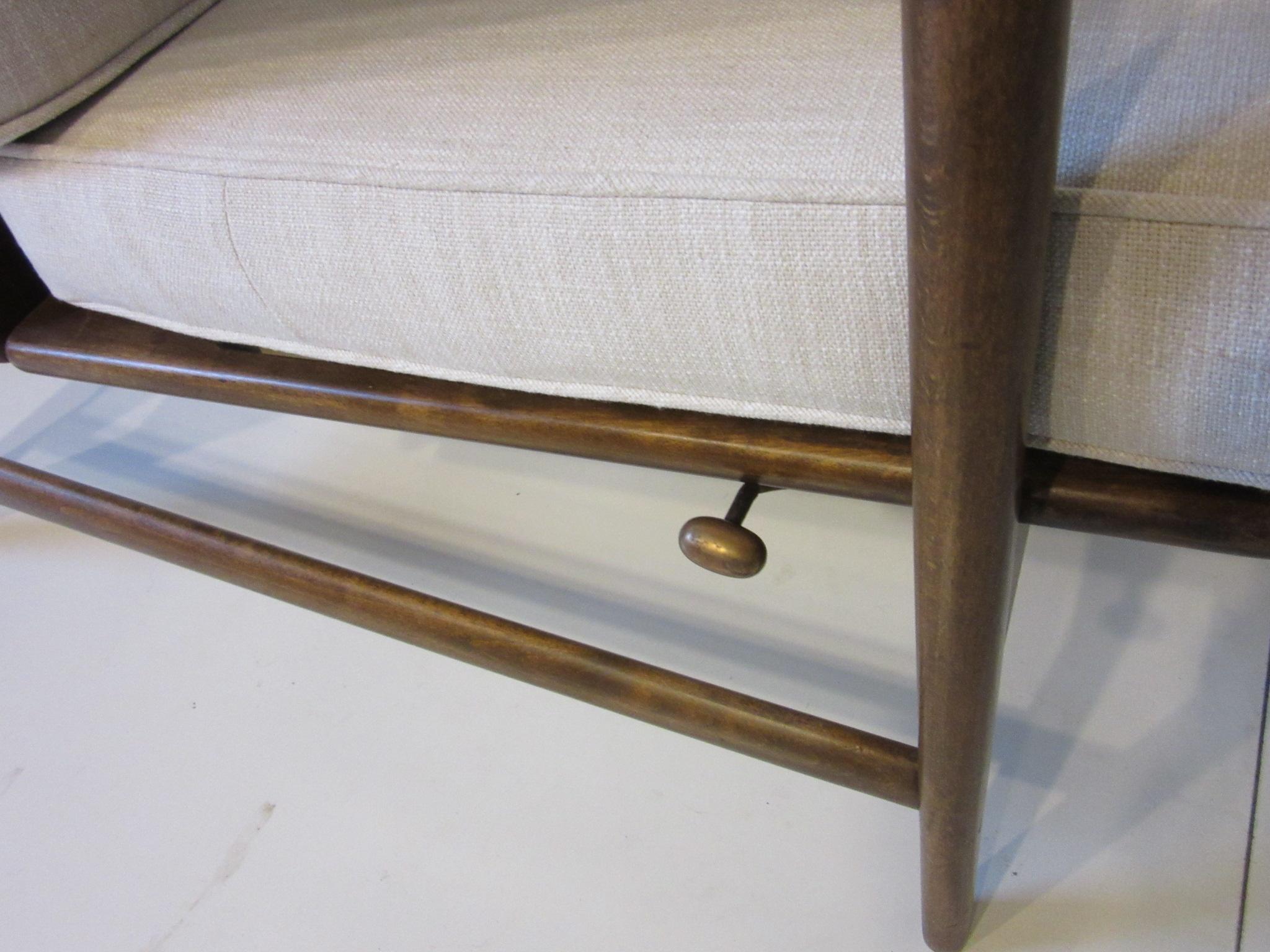 Wood IB Kofod Larsen Danish Adjustable Reclining Lounge Chair with Ottoman