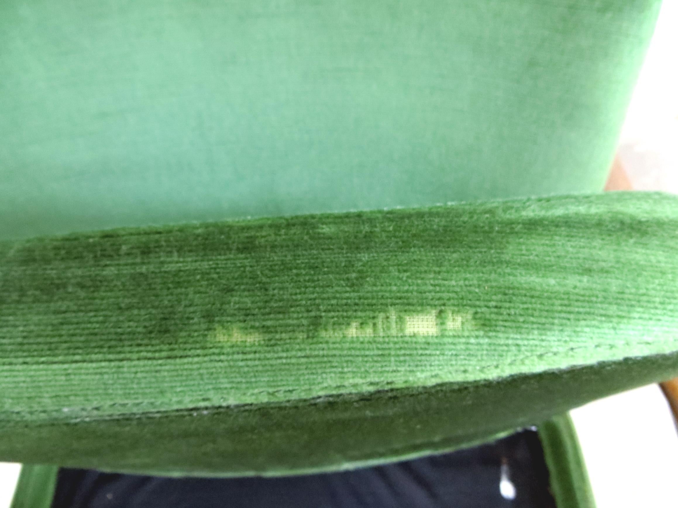 Ib Kofod-Larsen Danish Design Armchair Lounge Chairs in Green Velvet, Set of 6 11