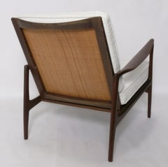 Ib Kofod Larsen Danish Modern Caned Back Lounge Chair Mid Century New Boucle