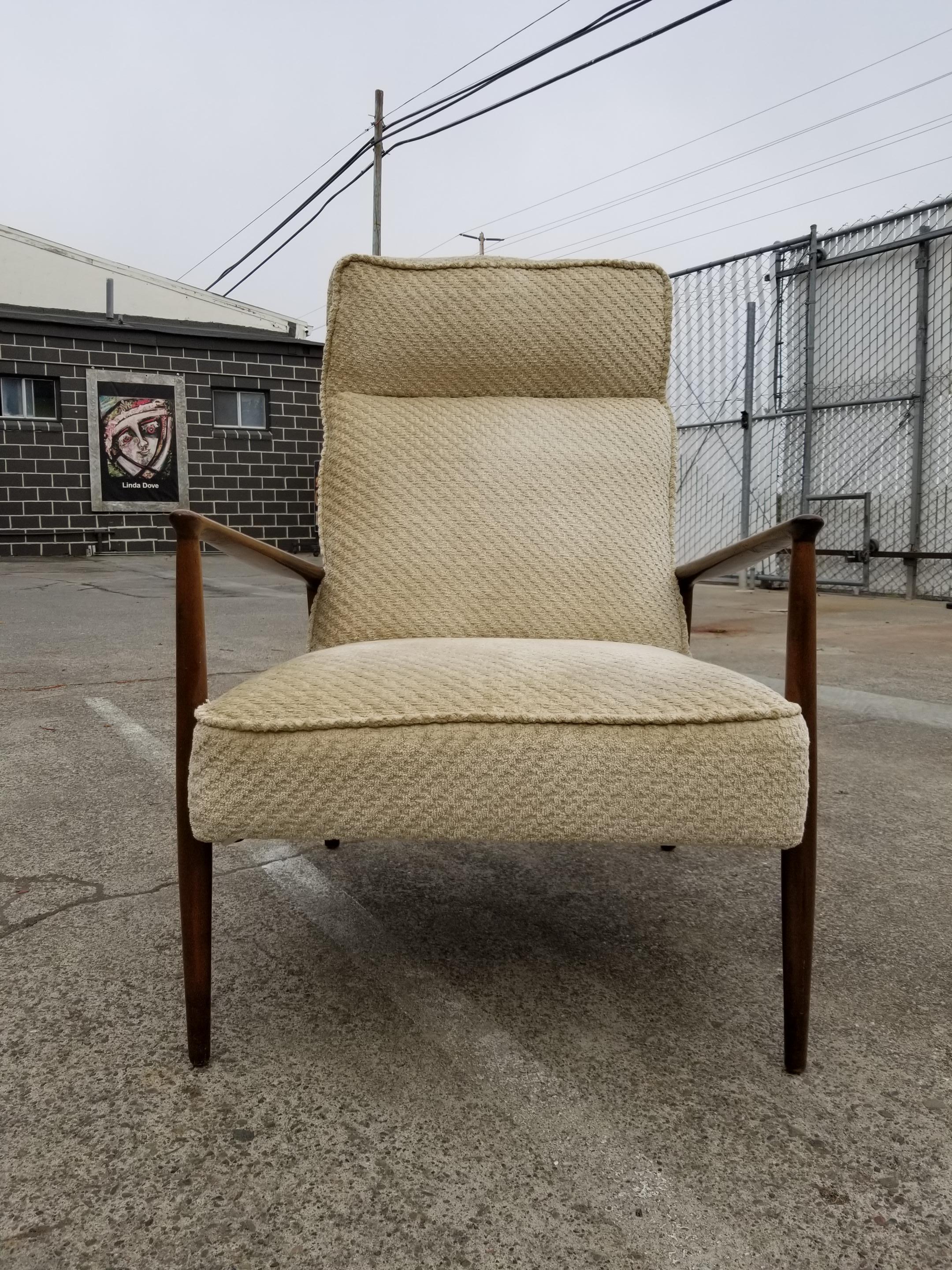 20th Century Ib Kofod-Larsen Danish Modern High Back Lounge Chair