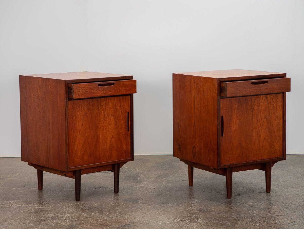 20th Century Ib Kofod Larsen Danish Modern Teak Nightstands