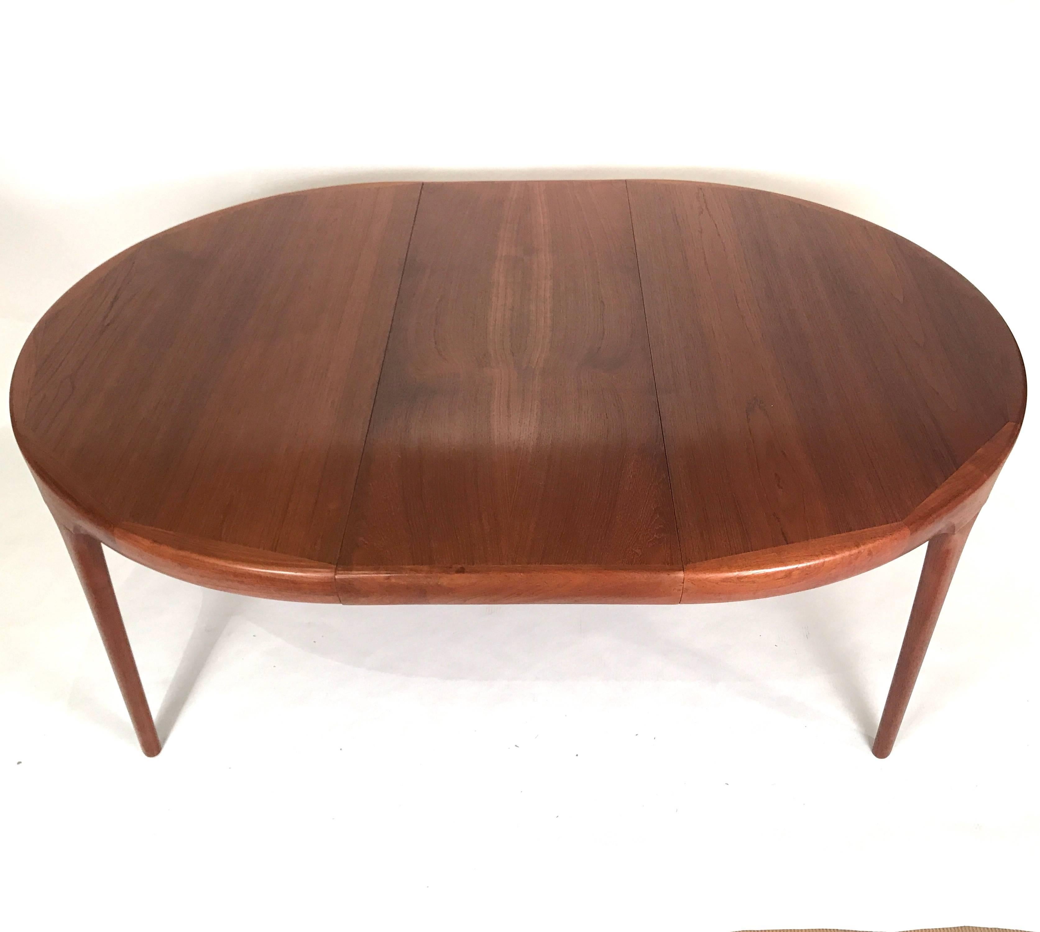 Scandinavian Modern Ib Kofod Larsen Danish Teak Extension Dining Table Round or Oval