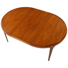 Ib Kofod Larsen Danish Teak Oval Dining Table with Extendable Leaf Insert