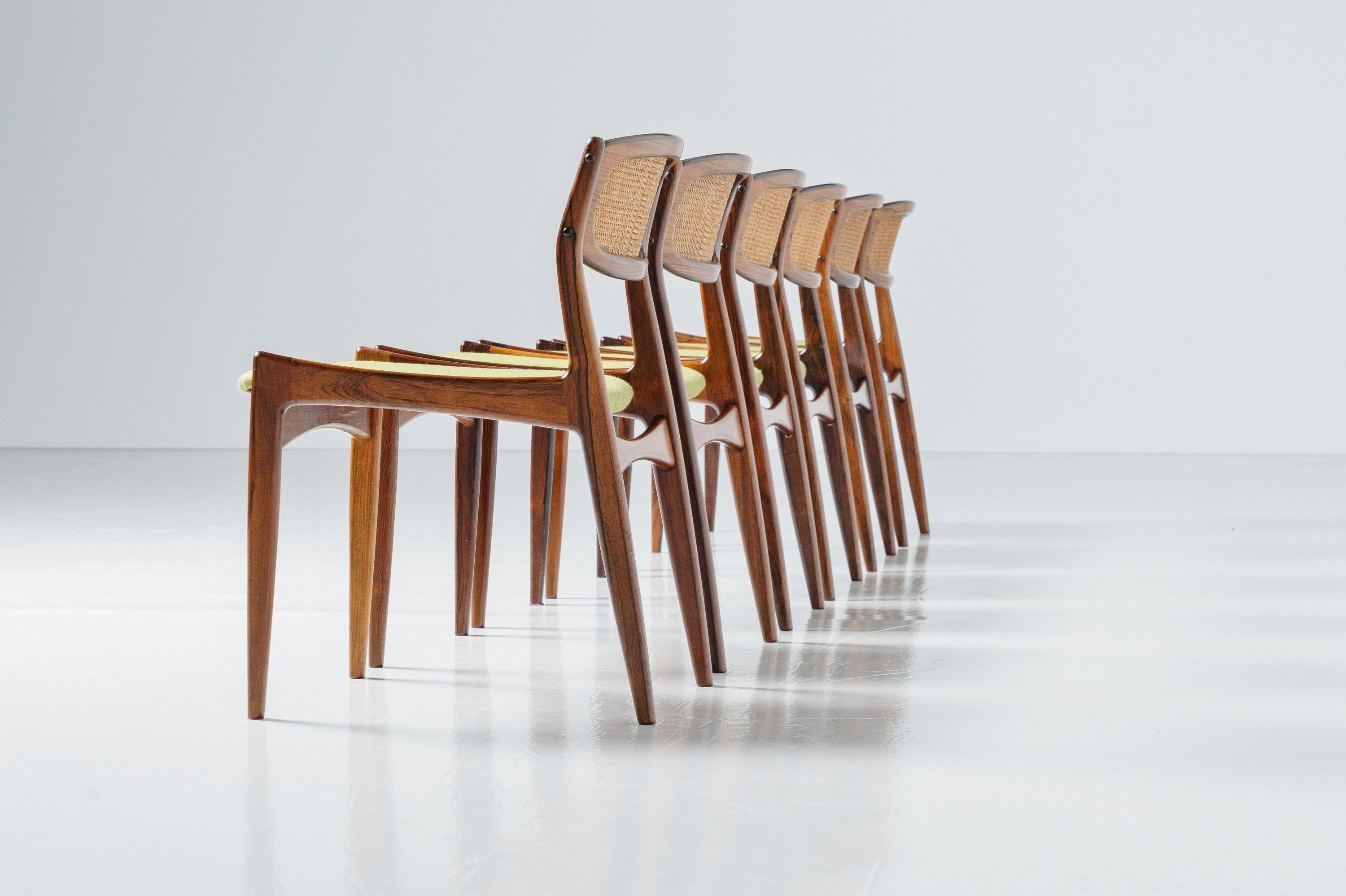 Danish Ib Kofod Larsen dining chairs by Chr. Linneberg Denmark 1960