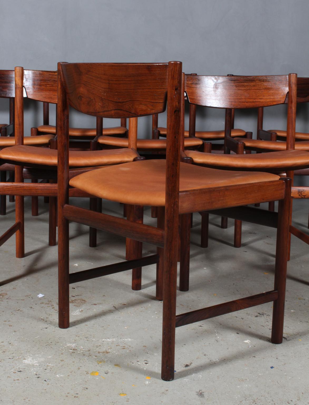 Leather Ib Kofod-Larsen Dining Chairs