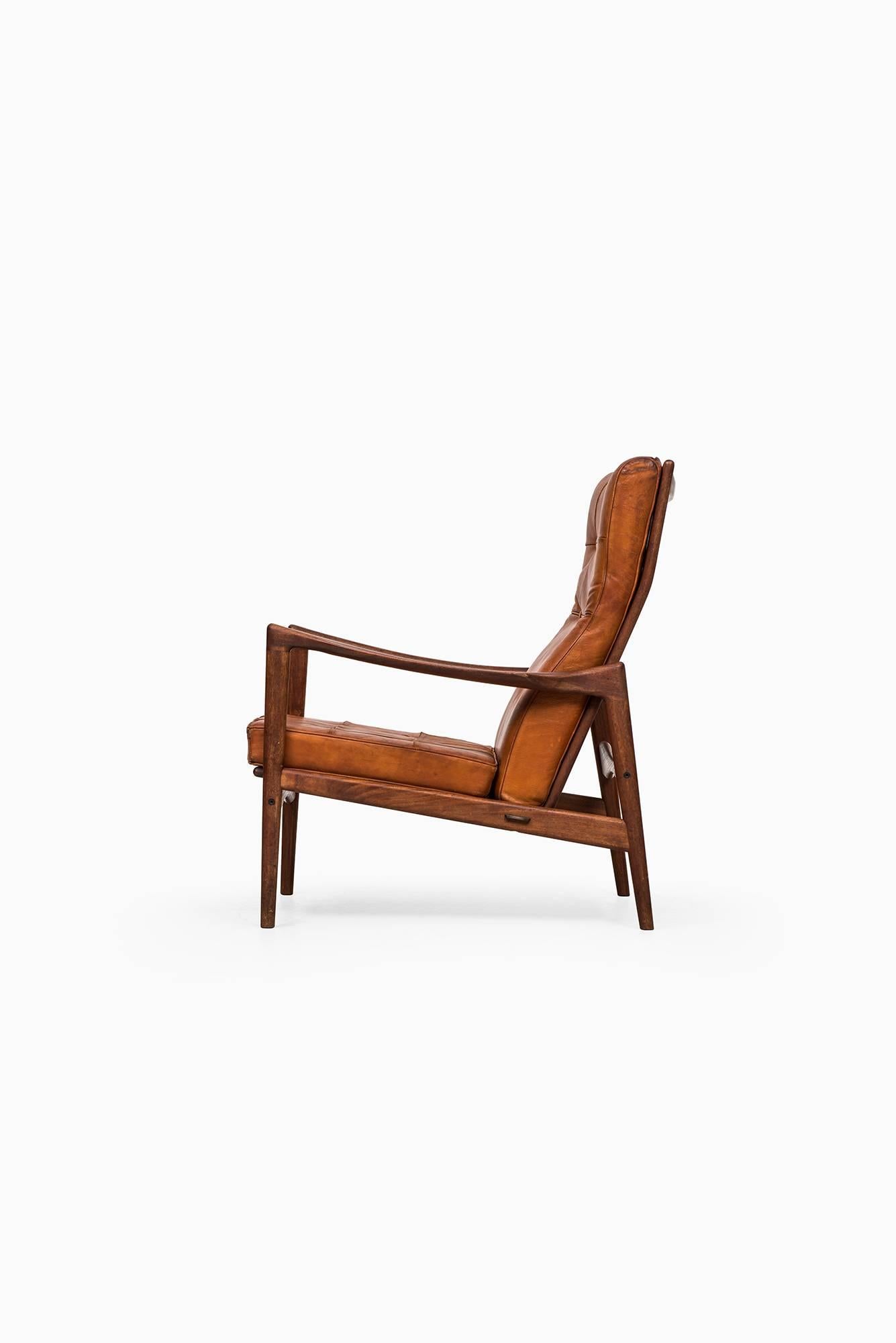 Leather Ib Kofod-Larsen Easy Chair Model Örenäs by OPE in Sweden