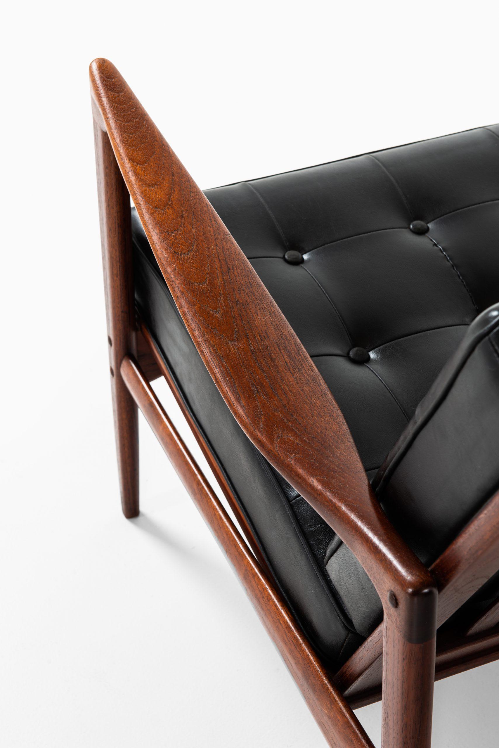 Leather Ib Kofod-Larsen Easy Chairs Model Kandidaten Produced by OPE in Sweden