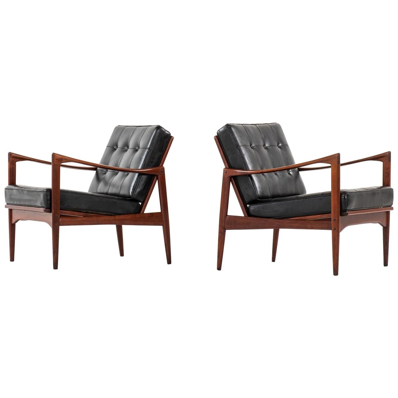 Ib Kofod-Larsen Easy Chairs Model Kandidaten Produced by OPE in Sweden