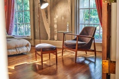 Ib Kofod-Larsen Elizabeth Chair and Ottoman Christensen and Larsen 1950's