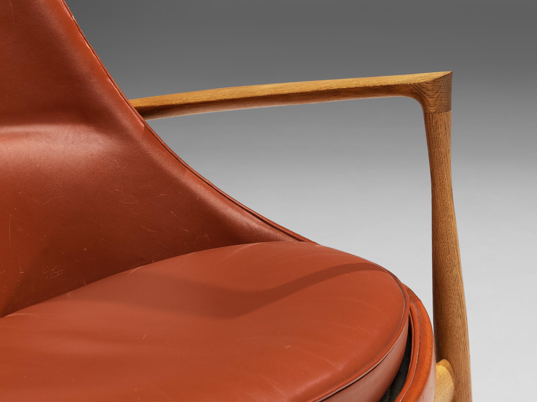 Ib Kofod-Larsen 'Elizabeth' Chairs in Original Leather  For Sale 1