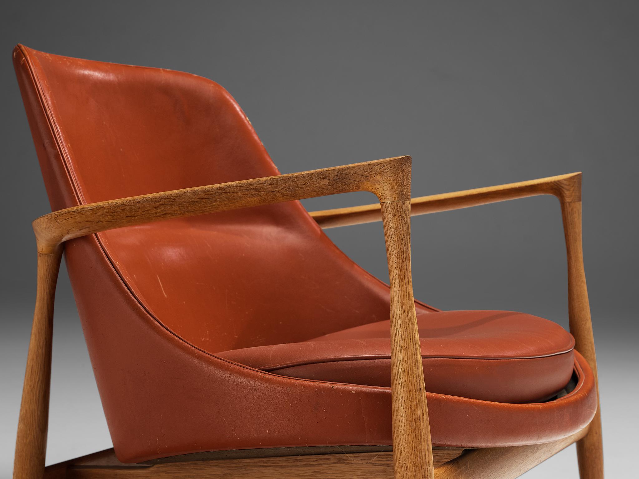 Ib Kofod-Larsen 'Elizabeth' Chairs in Original Leather  In Good Condition For Sale In Waalwijk, NL