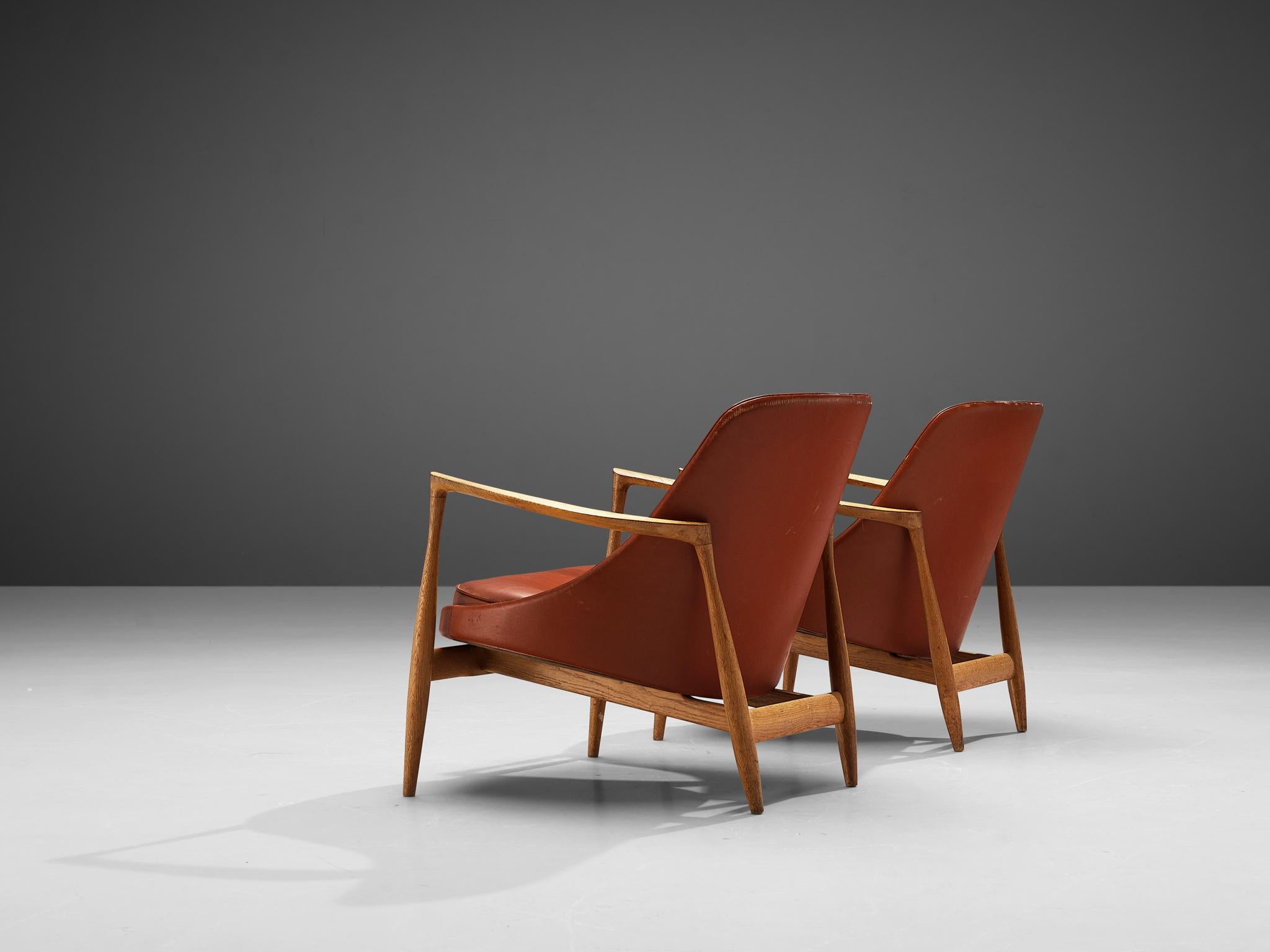 Mid-20th Century Ib Kofod-Larsen 'Elizabeth' Chairs in Original Leather