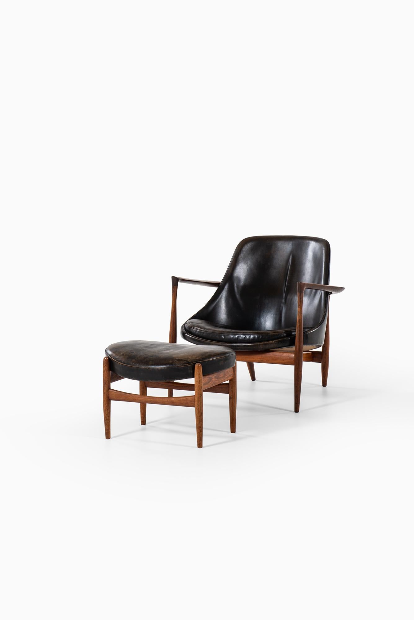 Scandinavian Modern Ib Kofod-Larsen Elizabeth Easy Chair with Stool by Christensen & Larsen