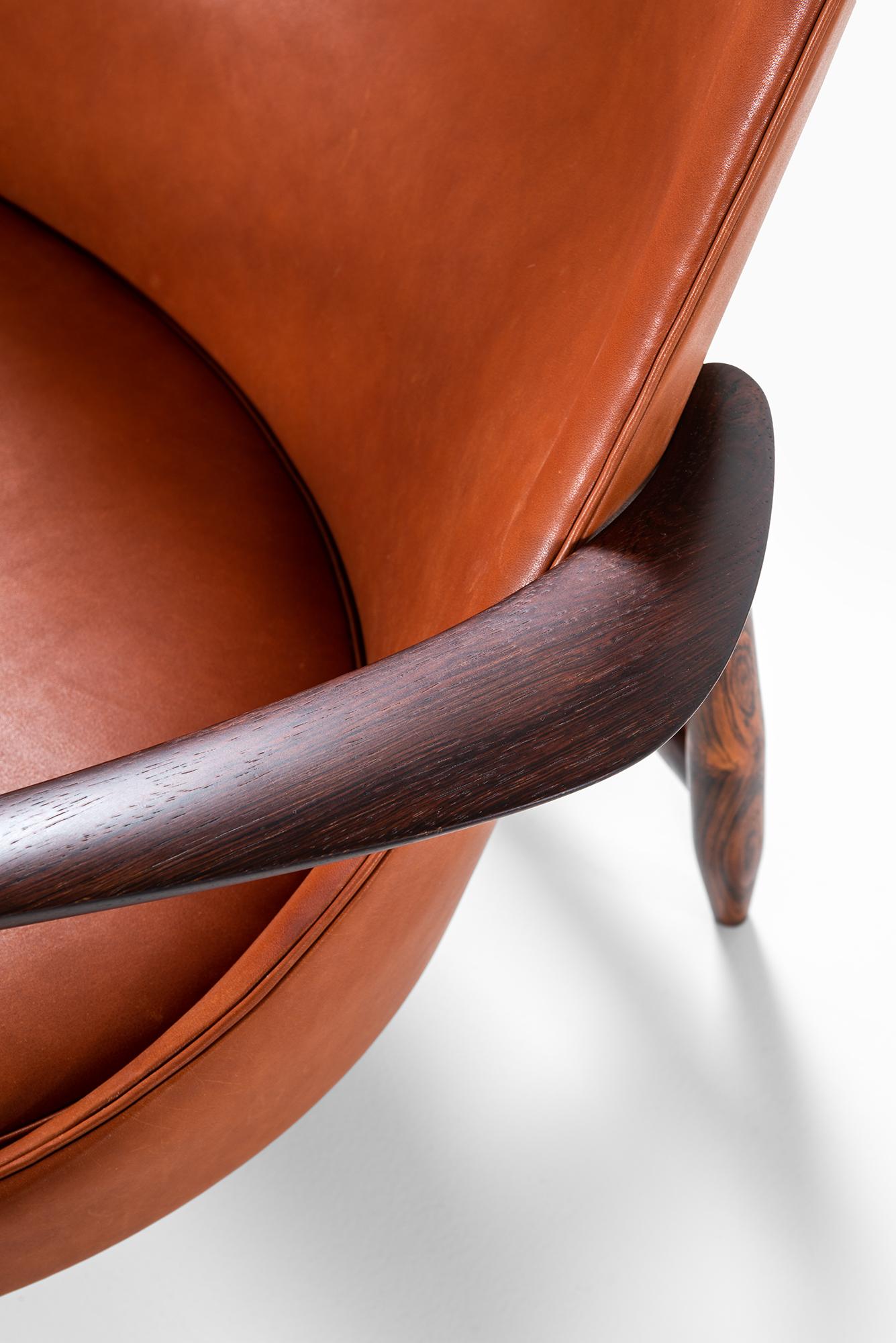 Leather Ib Kofod-Larsen Elizabeth Easy Chairs by Christensen & Larsen in Denmark