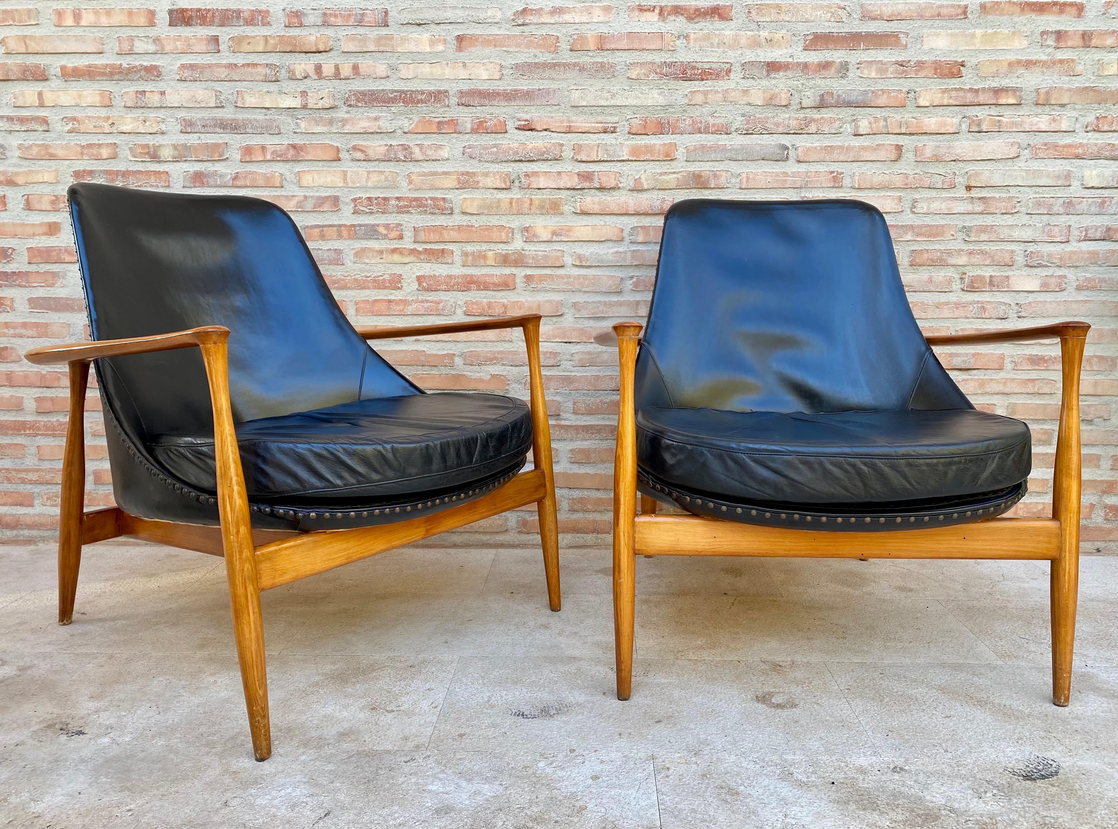 European Ib Kofod Larsen Elizabeth Lounge Chair, Set of Two For Sale