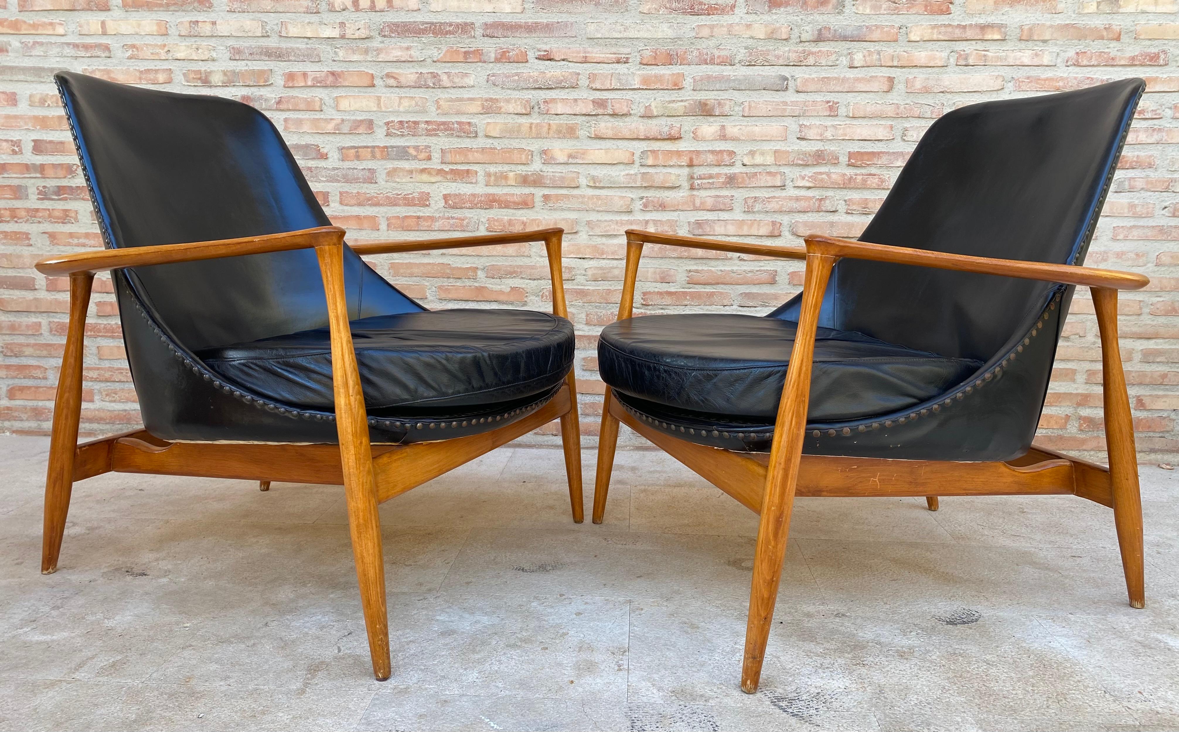 20th Century Ib Kofod Larsen Elizabeth Lounge Chair, Set of Two For Sale