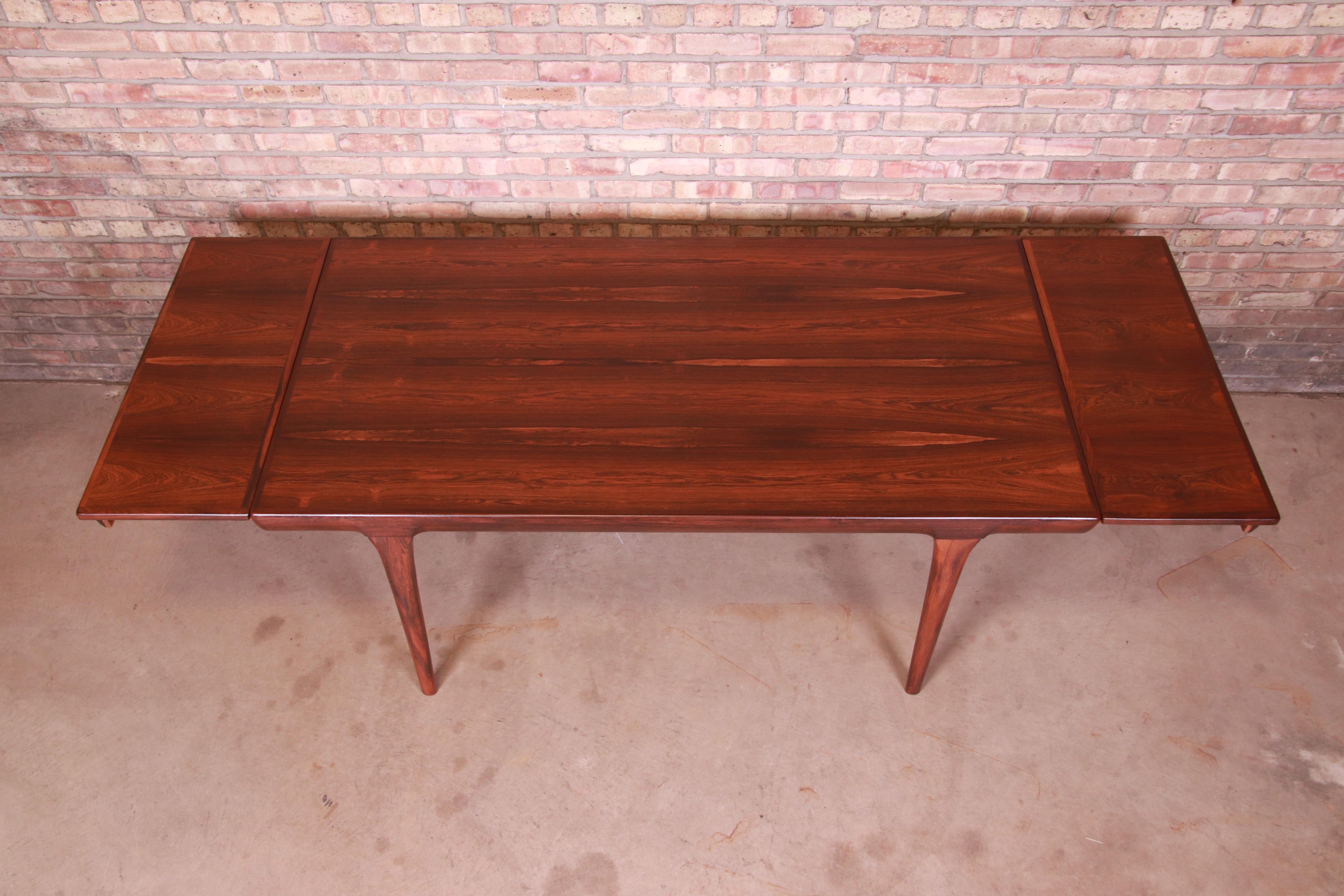 Ib Kofod-Larsen for Faarup Danish Modern Rosewood Dining Table, Newly Refinished 11
