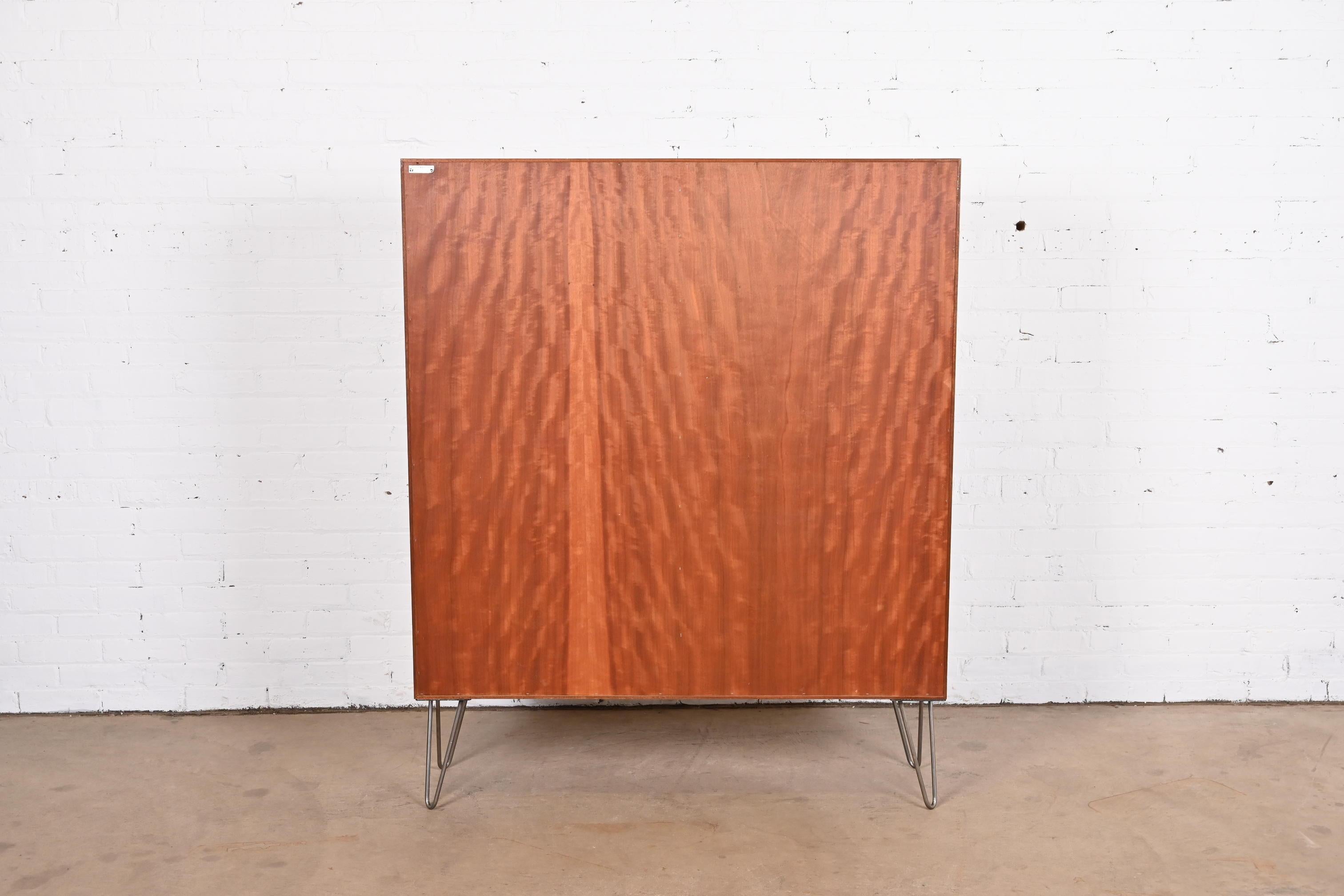 Ib Kofod-Larsen for Faarup Danish Modern Teak Bookcase on Hairpin Legs, 1960s 6