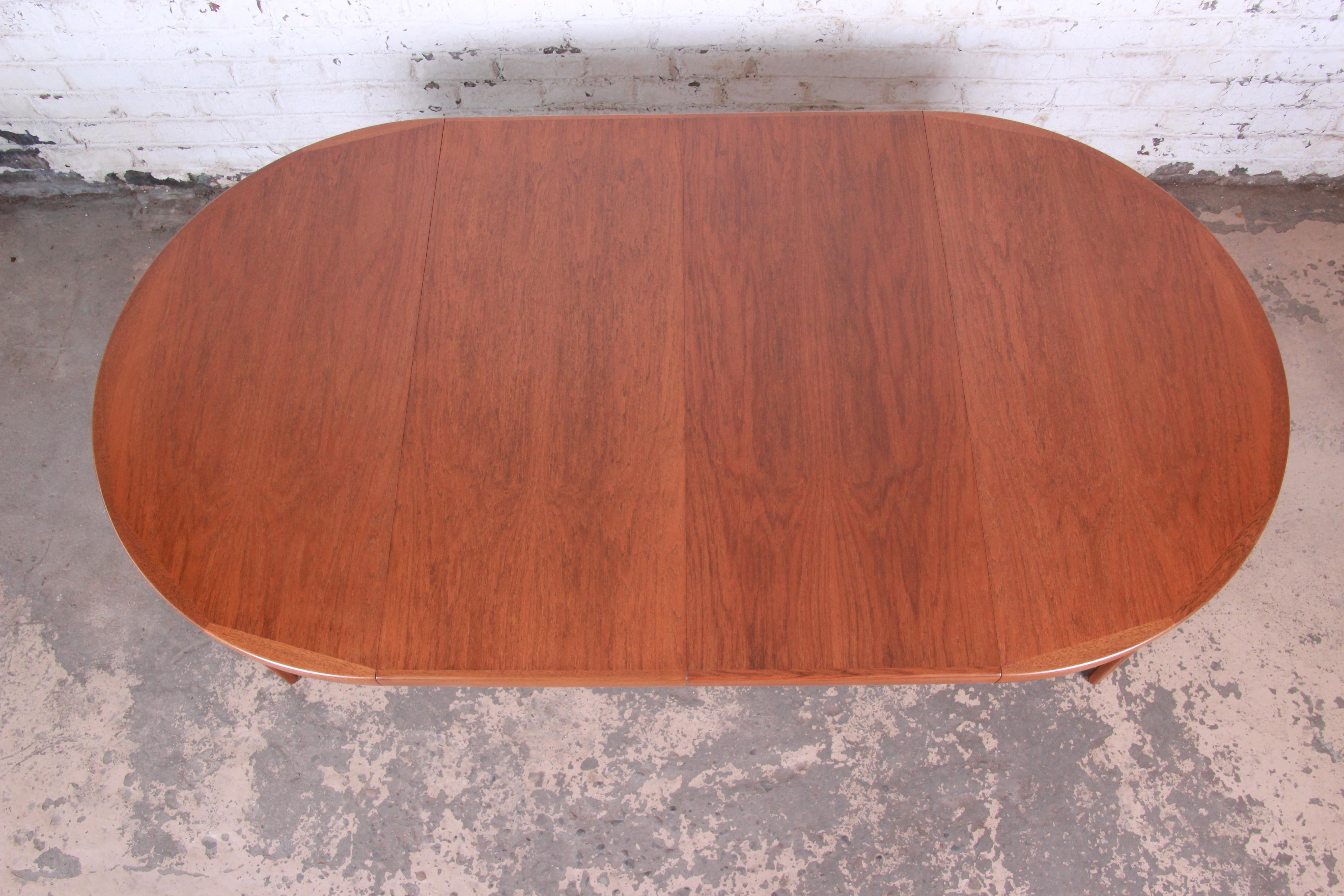 Mid-20th Century Ib Kofod-Larsen for Faarup Danish Teak Extension Dining Table, Newly Restored