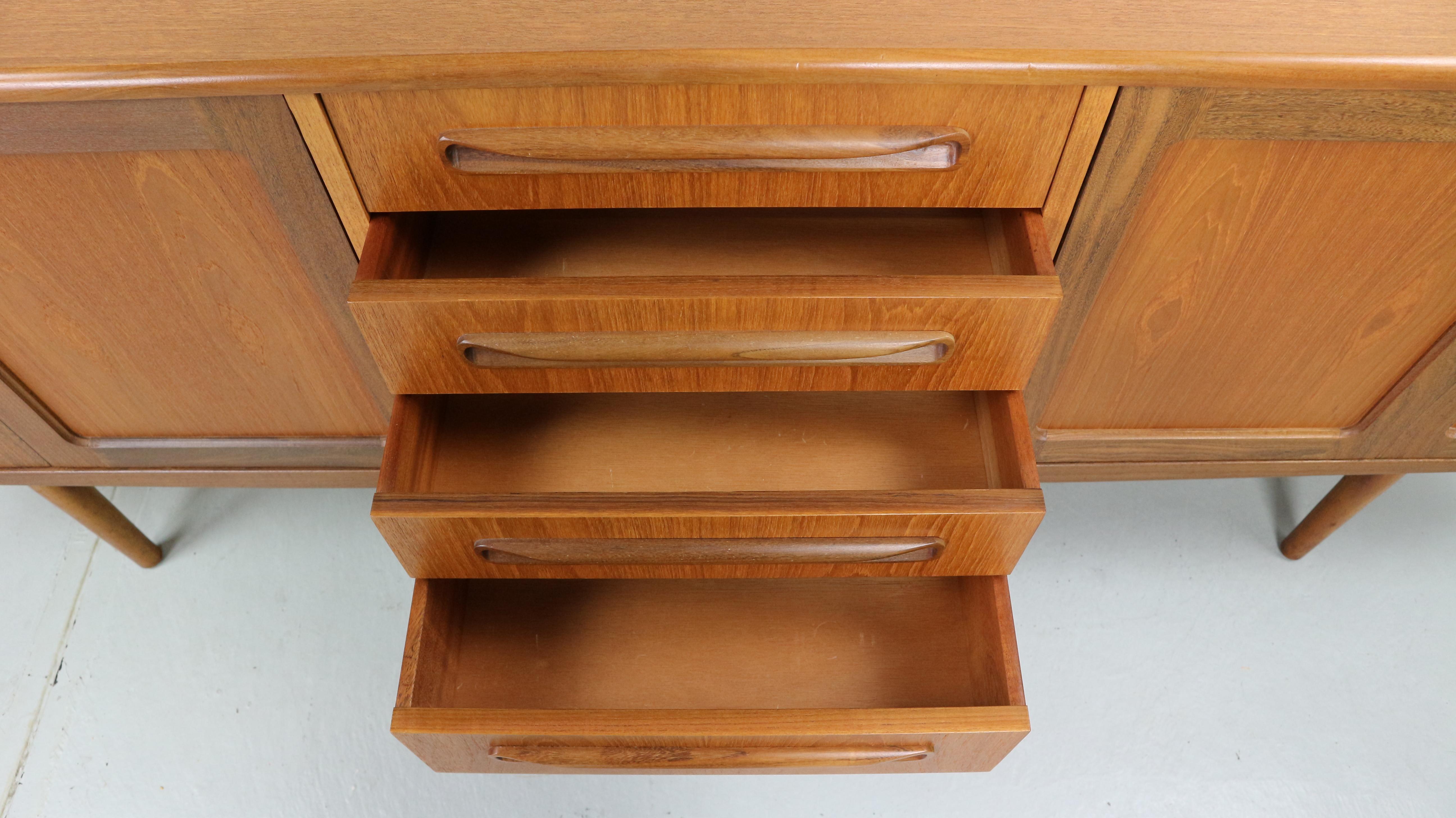 Mid-20th Century Victor Wilkins for G-Plan Teak Long Credenza Sideboard