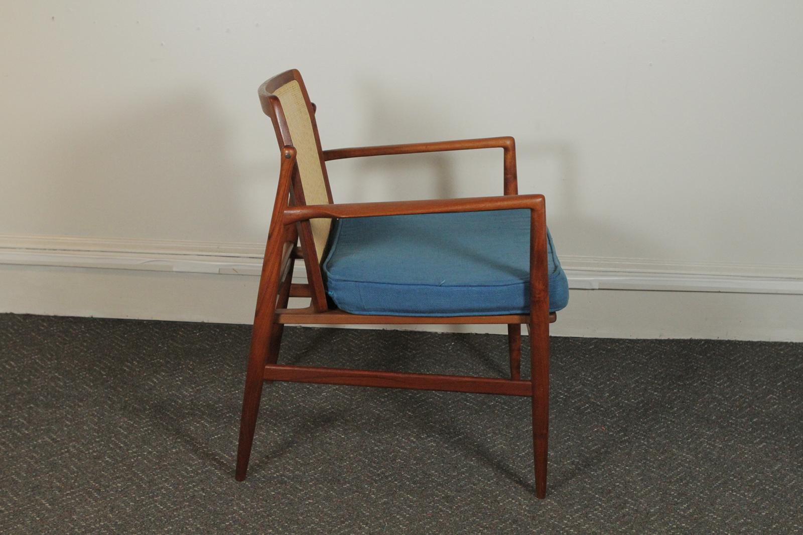 Mid-Century Modern Ib Kofod-Larsen for Selig Cane Back Armchair