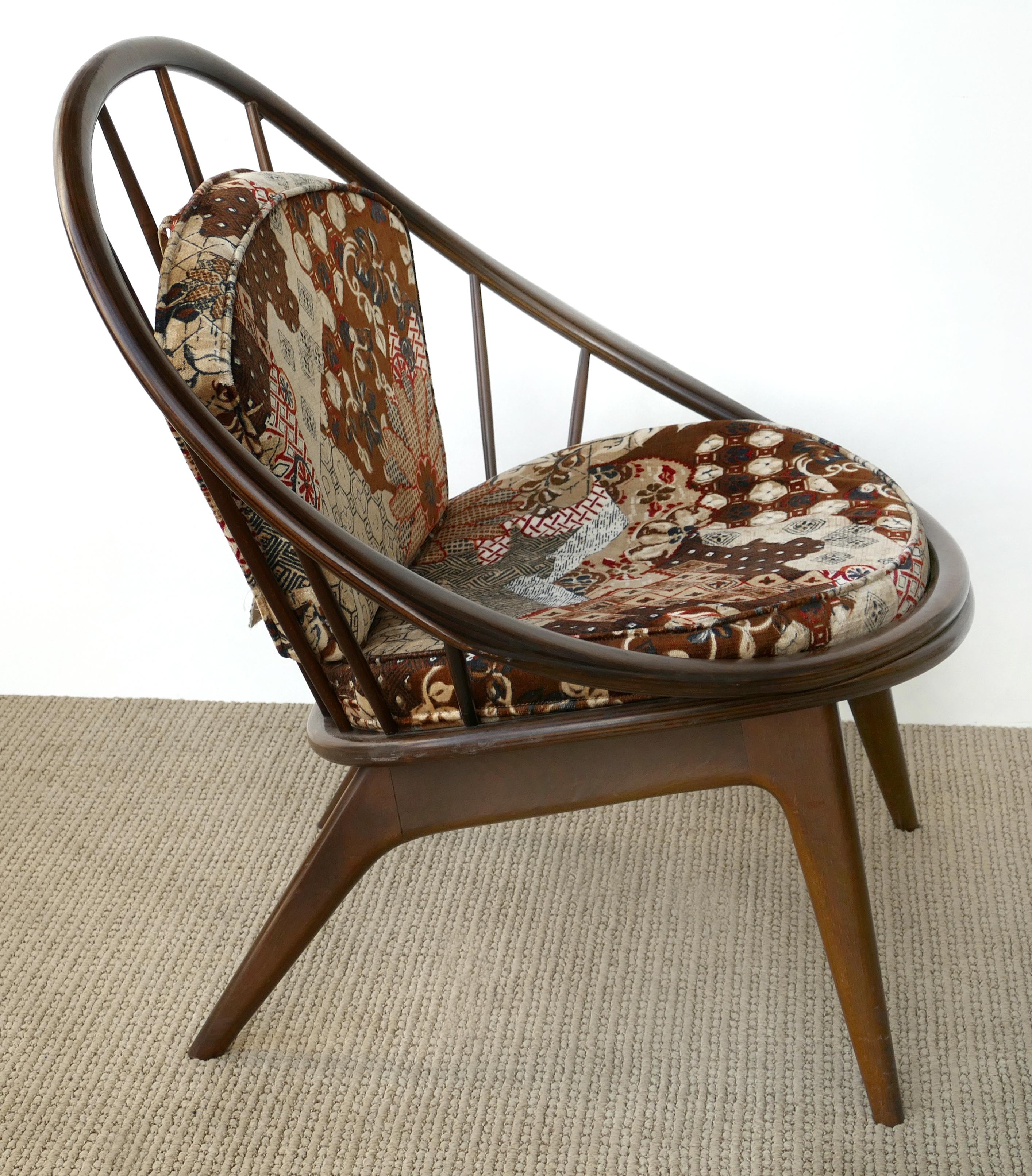 Mid-Century Modern Ib Kofod-Larsen for Selig Danish Hoop Peacock Chair