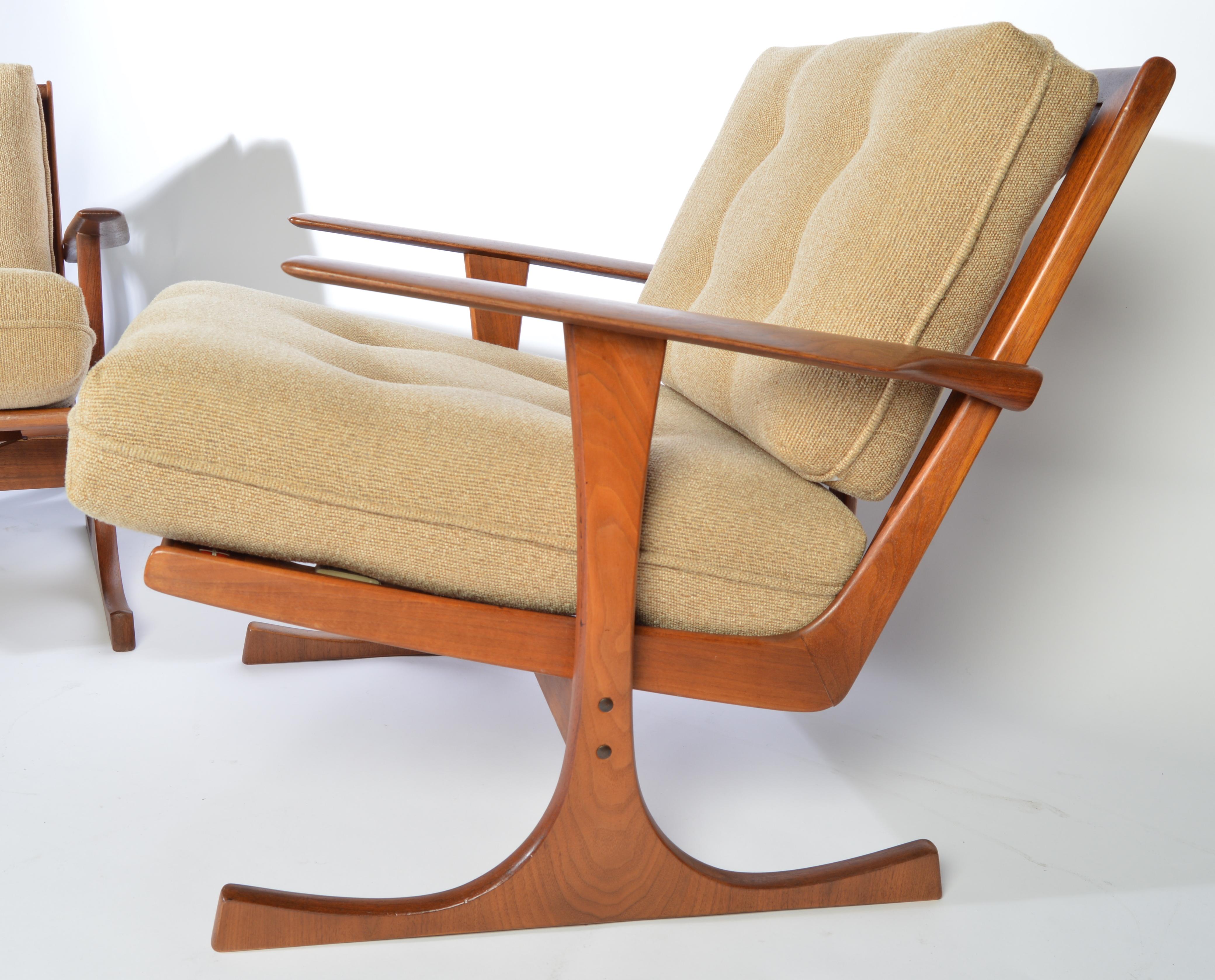 Scandinavian Modern Ib Kofod-Larsen for Selig Denmark Lounge Chairs in Teak