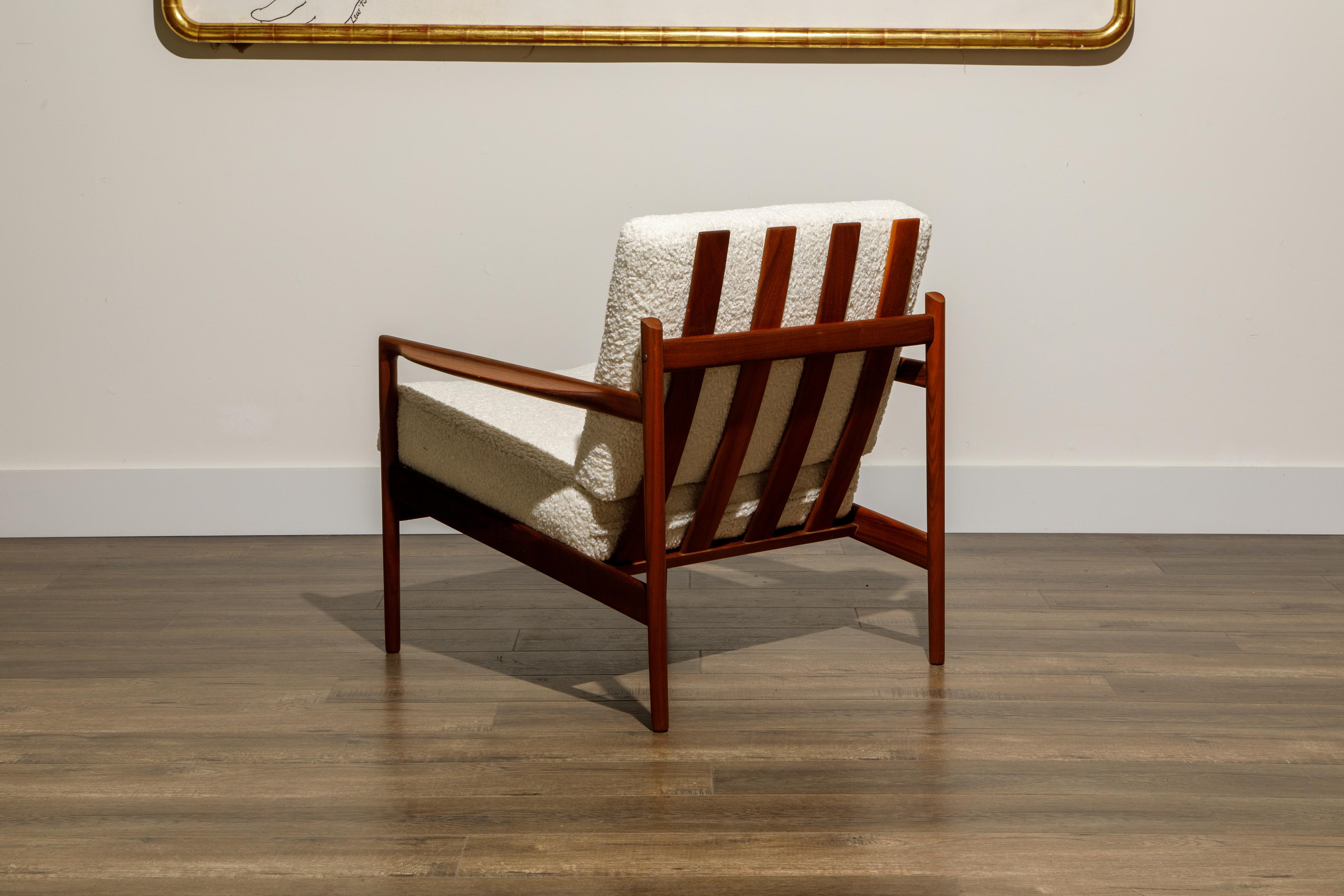 IB Kofod-Larsen for Selig Lounge Chairs Reupholstered in Bouclé, c 1960 5