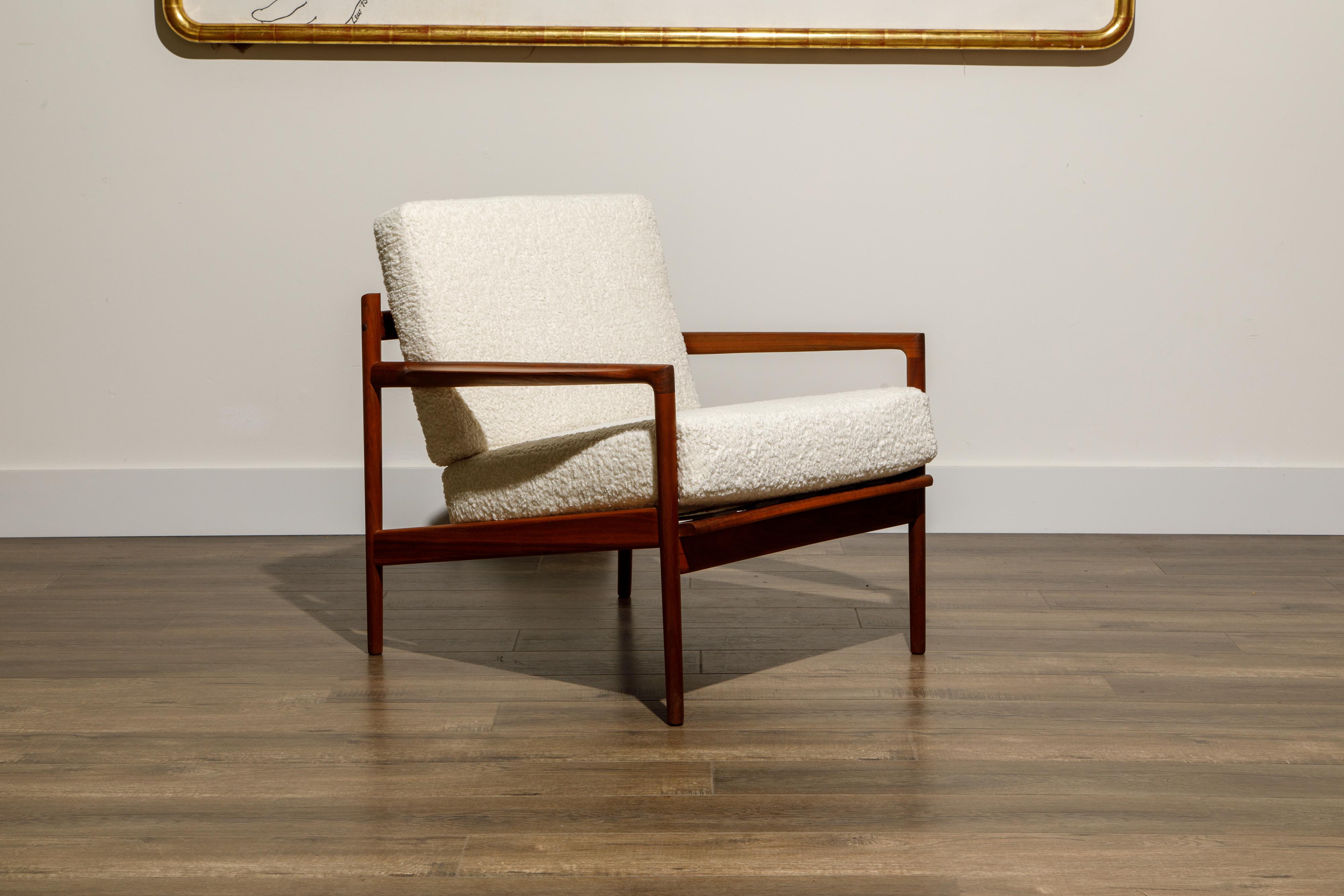IB Kofod-Larsen for Selig Lounge Chairs Reupholstered in Bouclé, c 1960 1